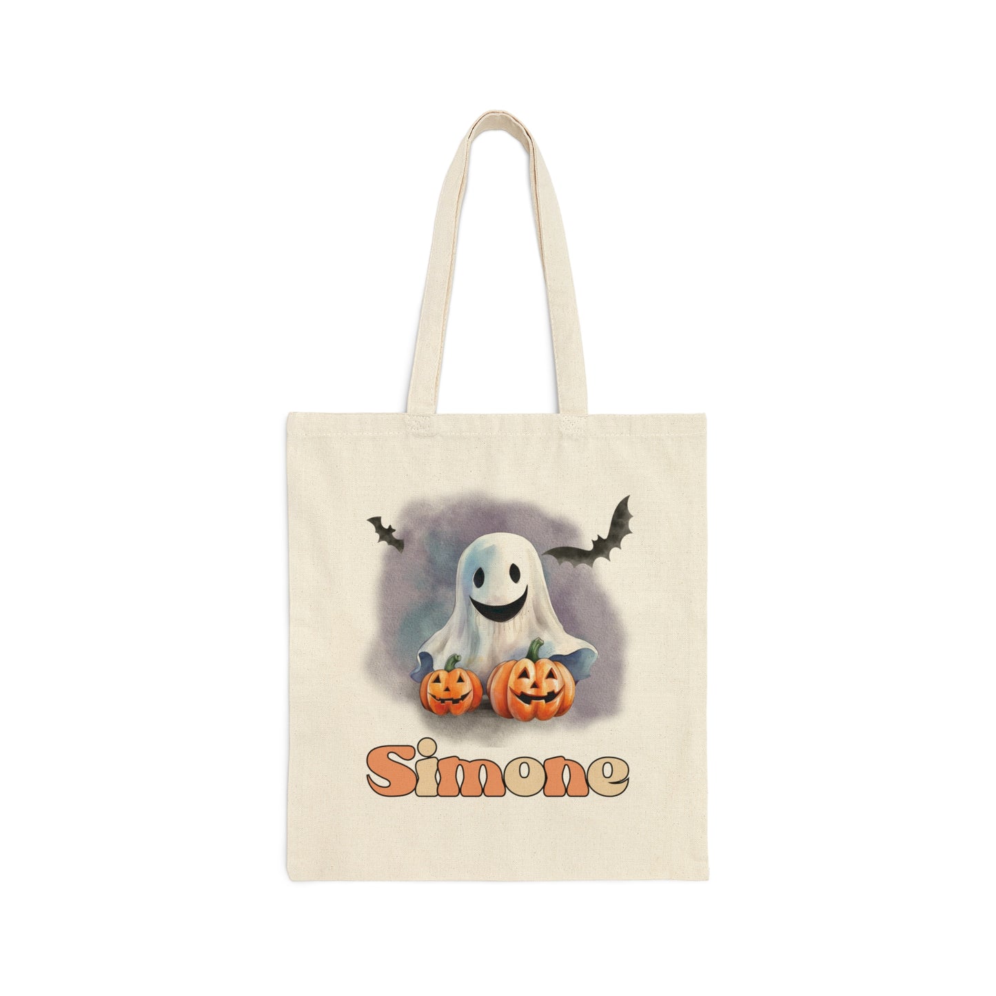 Cotton Canvas Tote Bag, Personalized Trick or Treat Bag, Personalised Halloween Bag, Halloween Tote, Kids Halloween Bag, Trick-or-Treat Bag