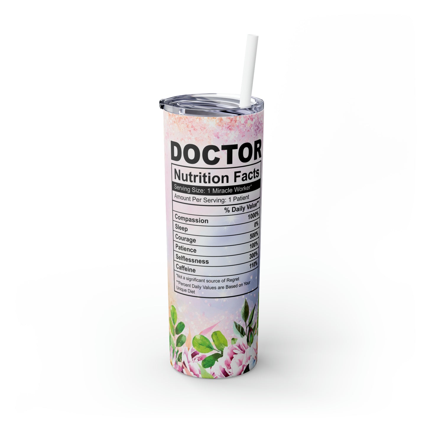 Skinny Tumbler with Straw, 20oz, Medical, Doctor