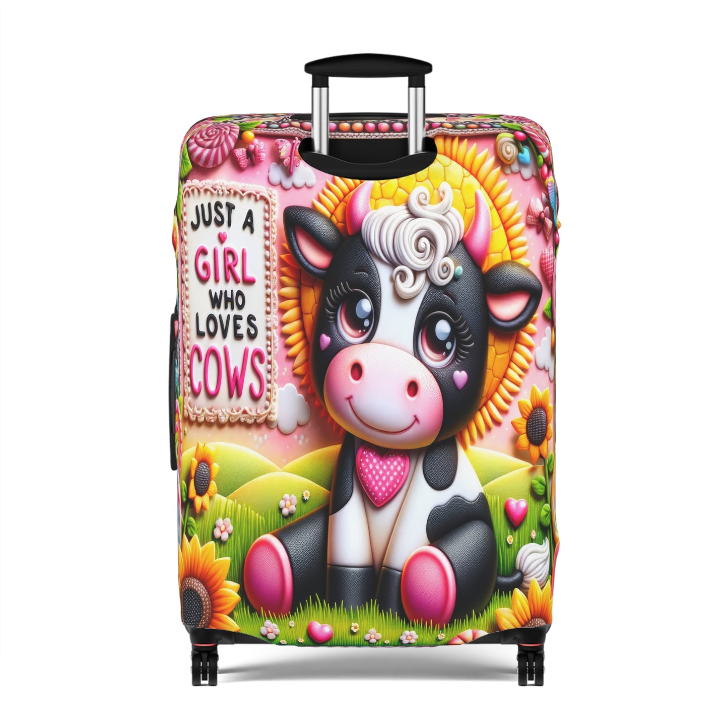 Luggage Cover, Just a Girl who Loves Cows, awd-1801