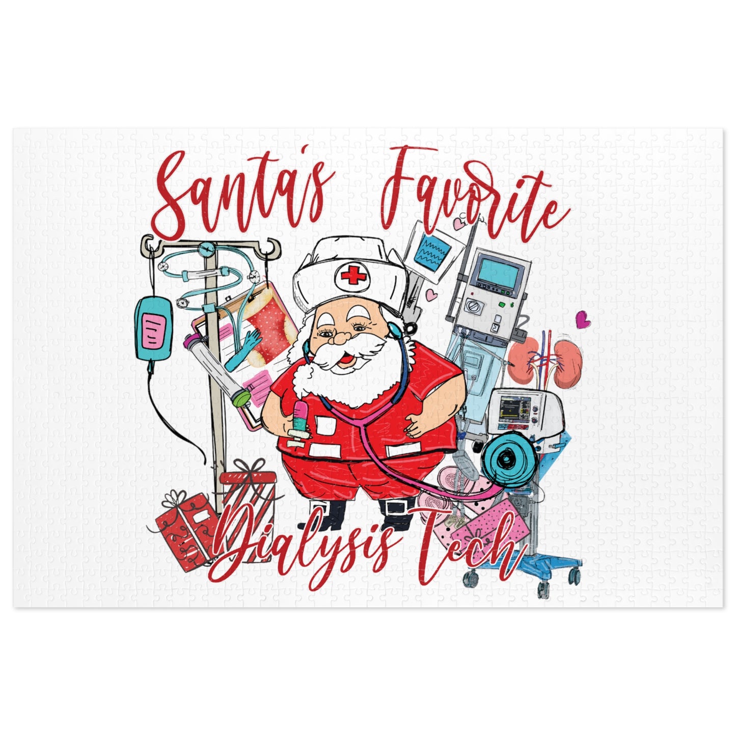 Jigsaw Puzzle, Santa's Favorite Dialysis Tech, Personalised/Non-Personalised (30, 110, 252, 500,1000-Piece)