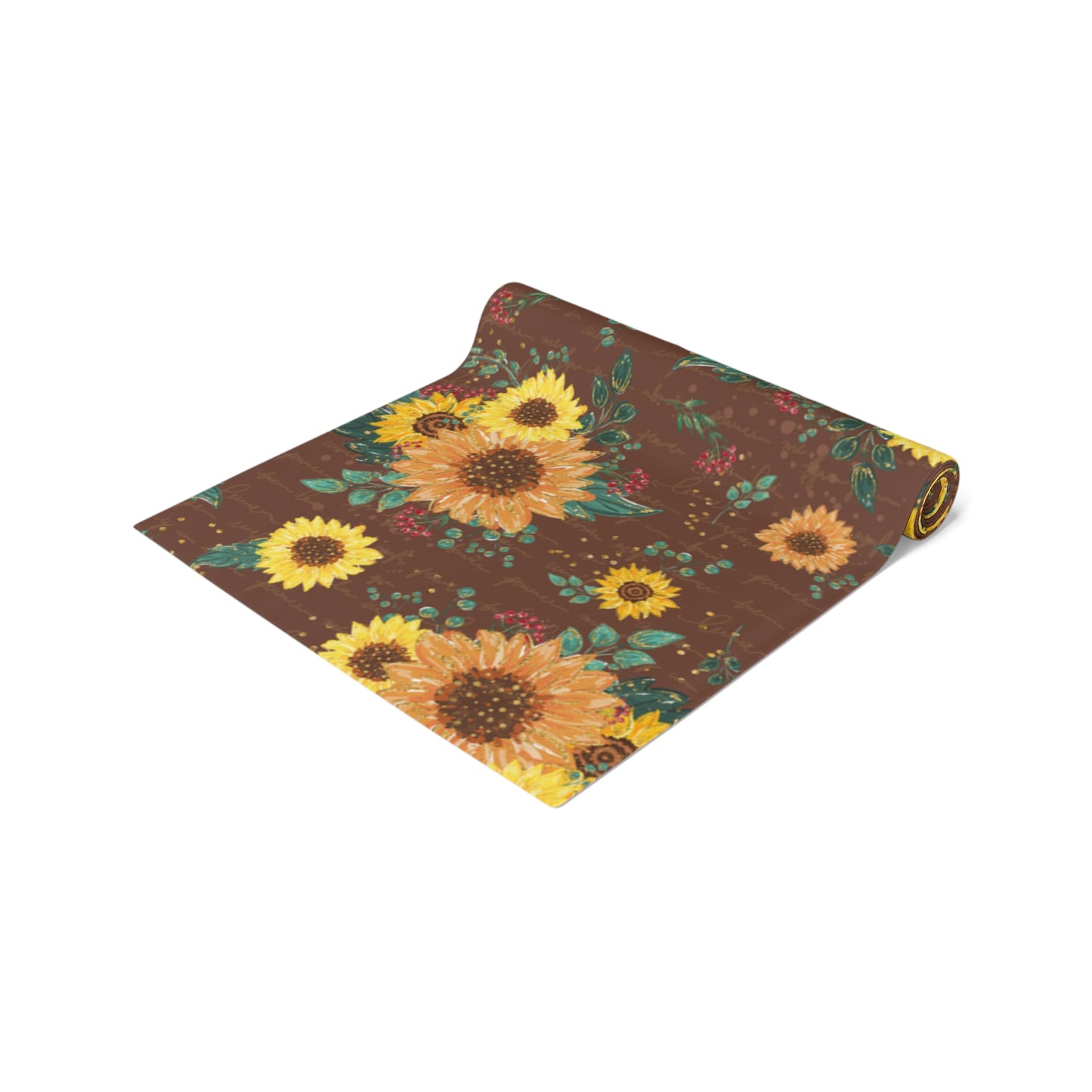 Sunflower Floral Table Runner, Cotton Twill and Poly Available, 2 sizes Available