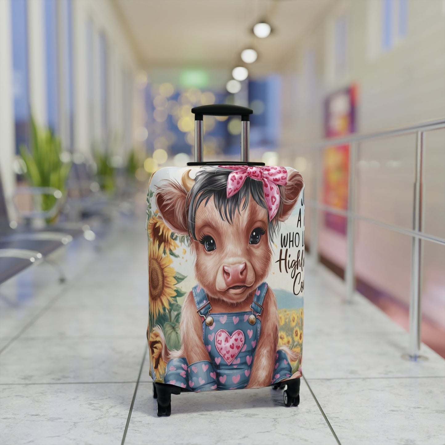 Luggage Cover, Just a Girl who Loves Highland Cows, awd-3092