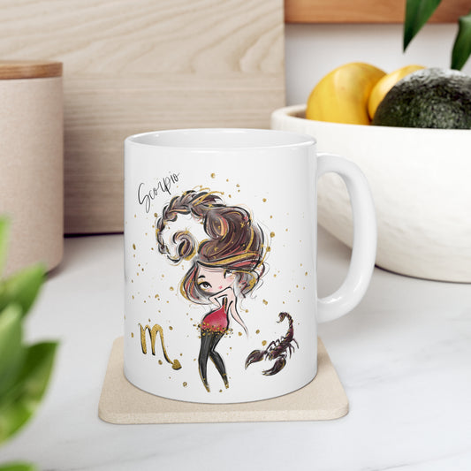 Personalised/Non Personalised Zodiac Sign, Scorpio, Ceramic Mug 11oz