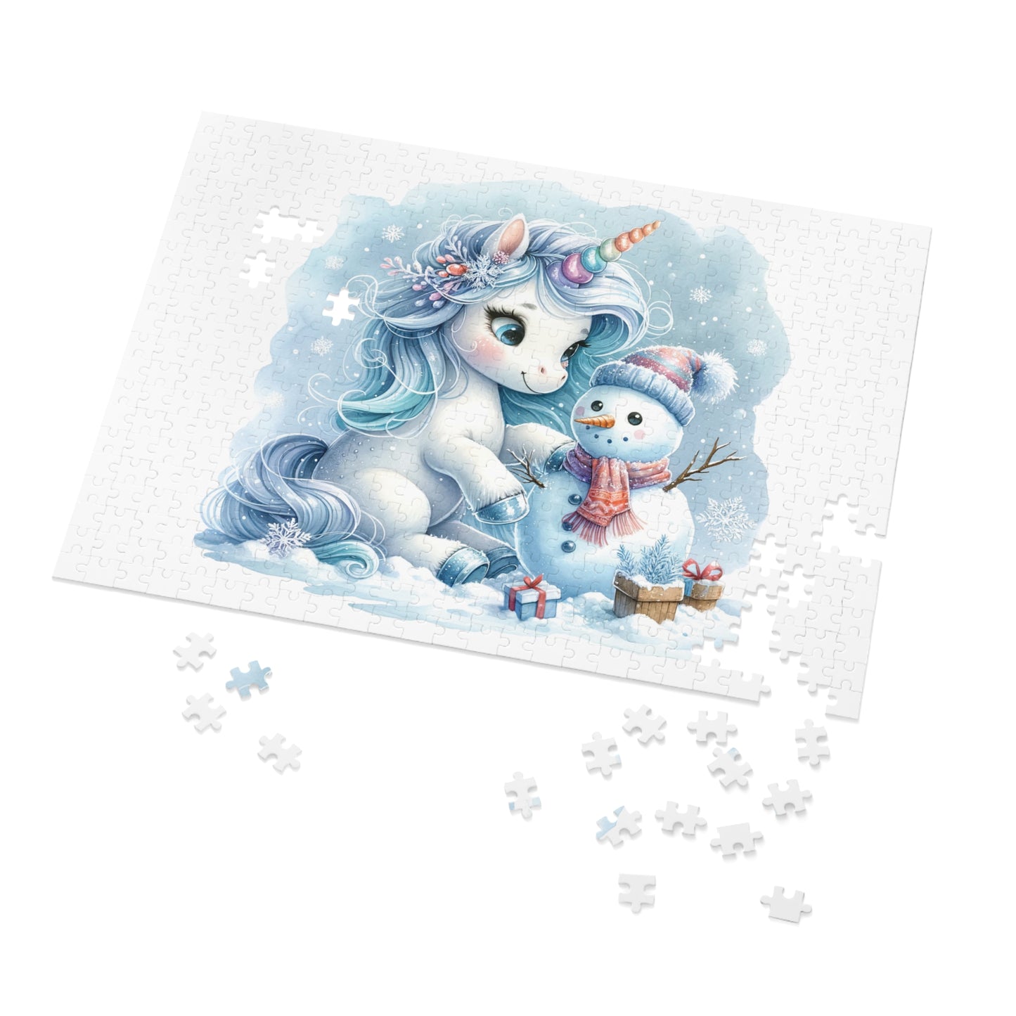 Jigsaw Puzzle, Christmas, Unicorn, Personalised/Non-Personalised (30, 110, 252, 500,1000-Piece)