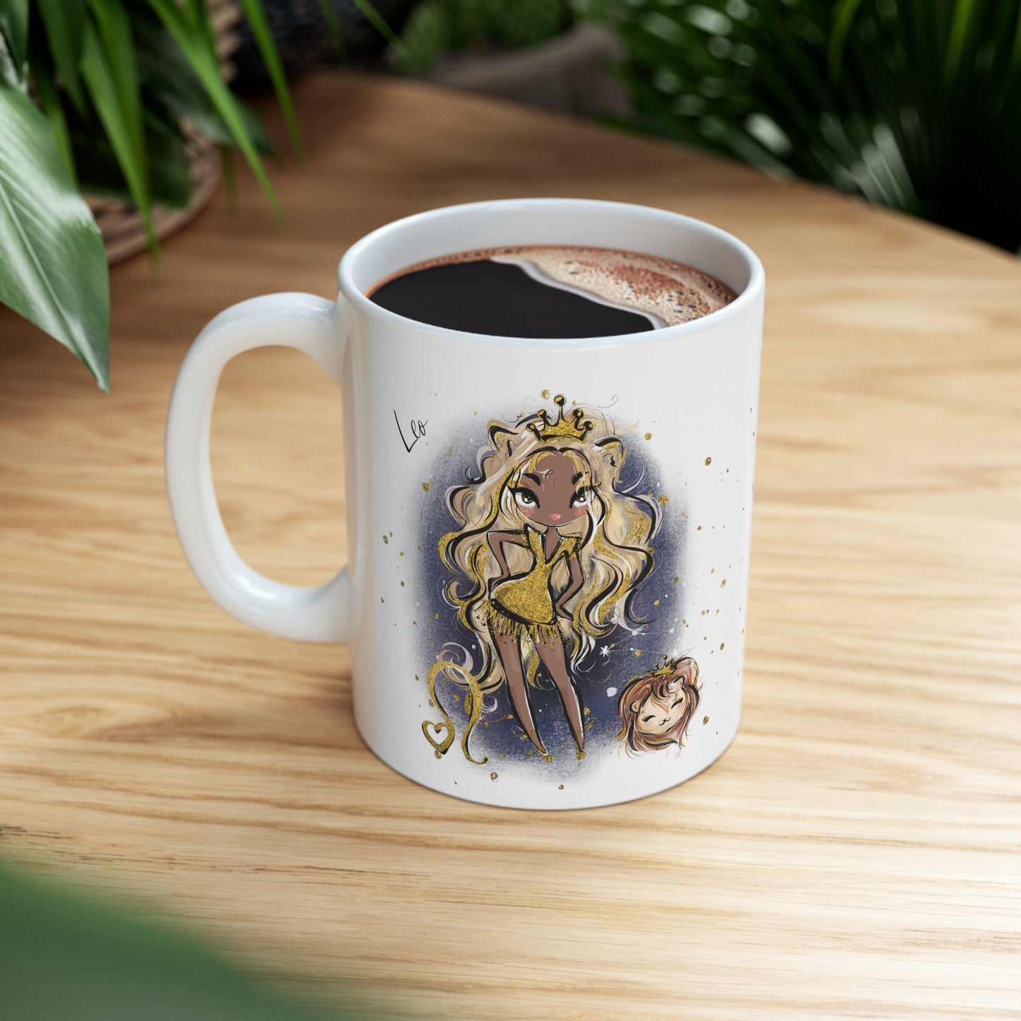 Personalised/Non Personalised Zodiac Sign, Leo, Ceramic Mug 11oz