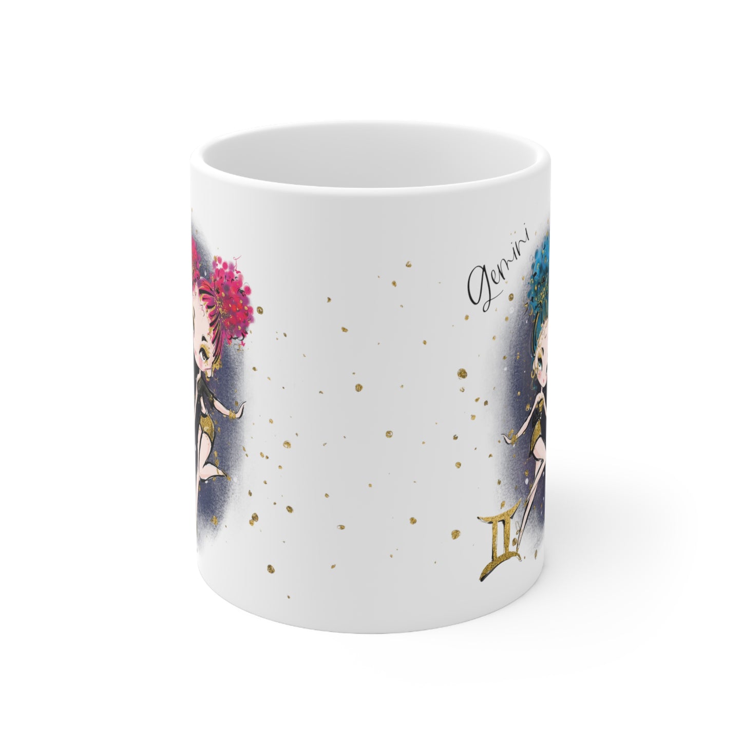 Personalised/Non Personalised Zodiac Sign, Gemini, Ceramic Mug 11oz