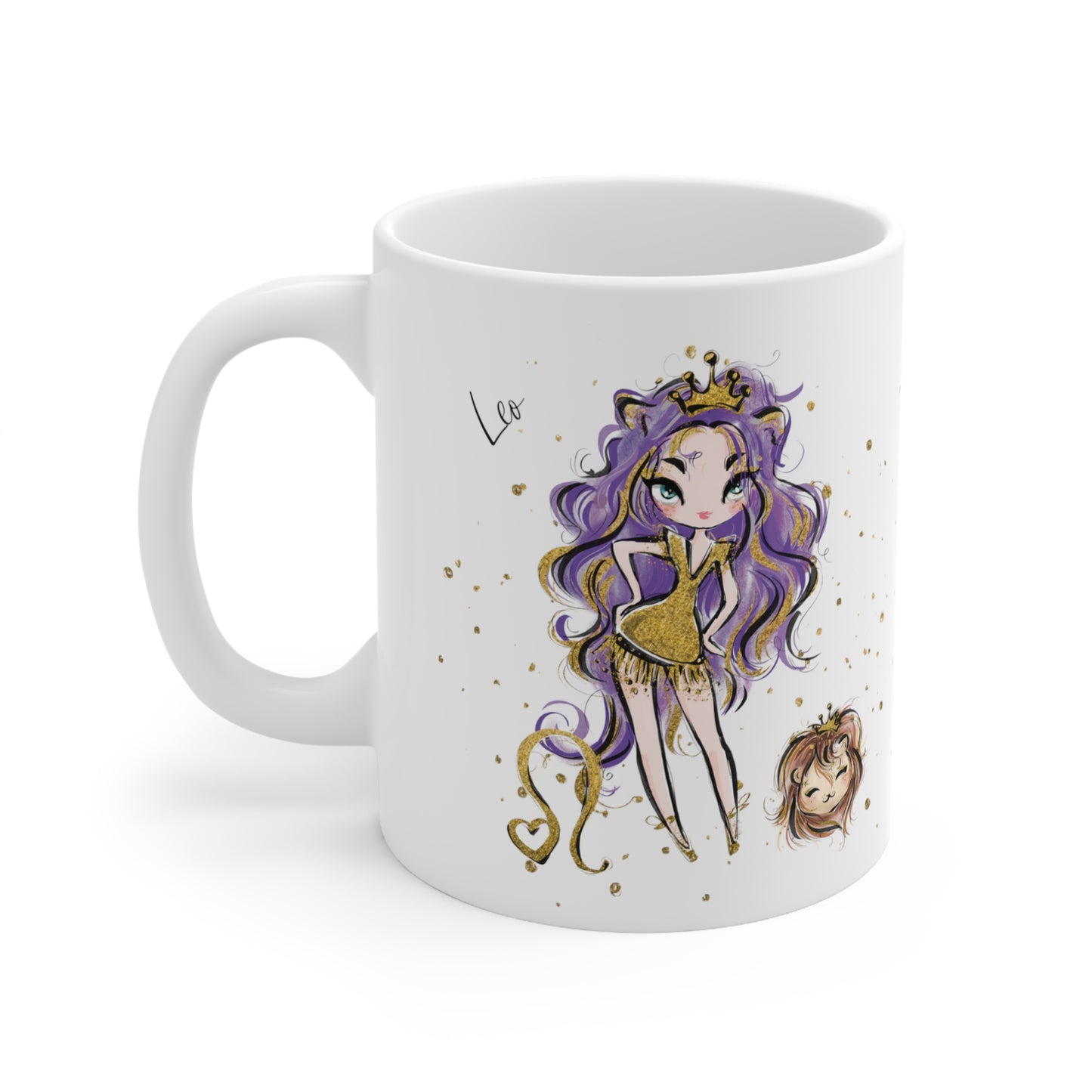 Personalised/Non Personalised Zodiac Sign, Leo, Ceramic Mug 11oz