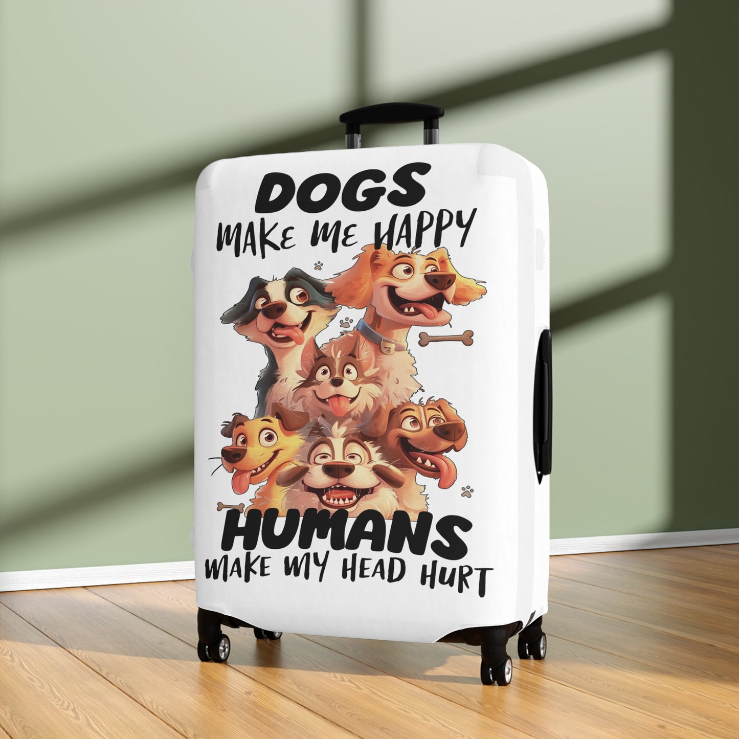 Luggage Cover, Dog, Dogs make me happy, awd-4006