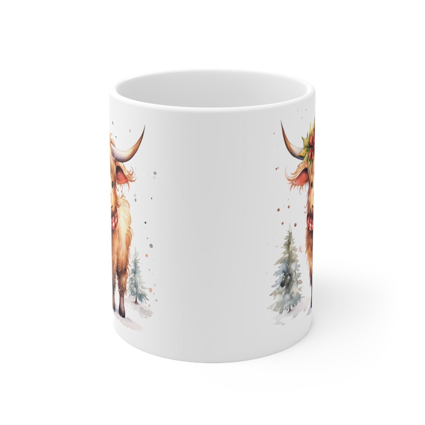 Personalised/Non Personalised Highland Cow, Ceramic Mug 11oz, Highland Cow Mug