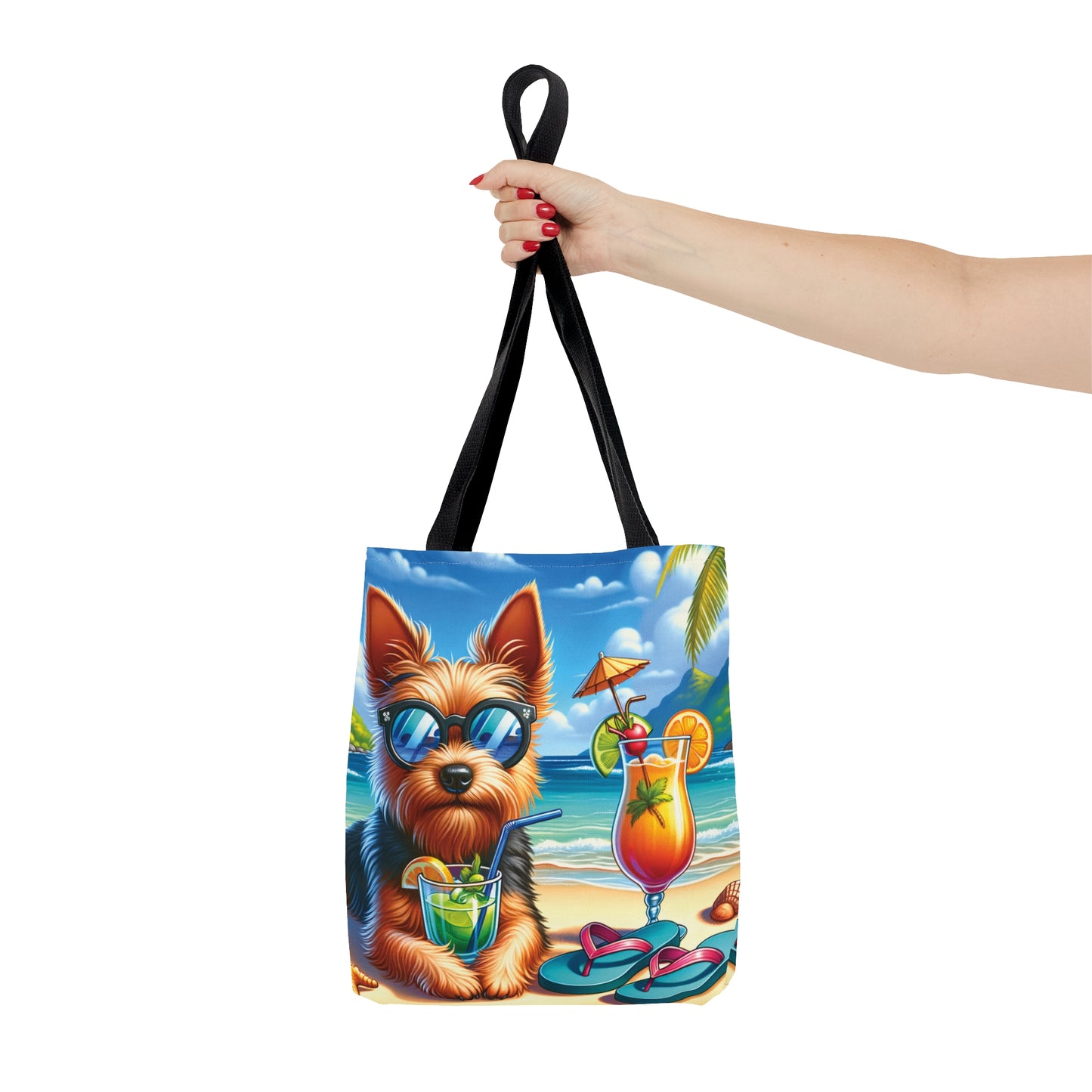 Tote Bag, Dog on Beach, Australian Terrier, Tote bag, awd-1112