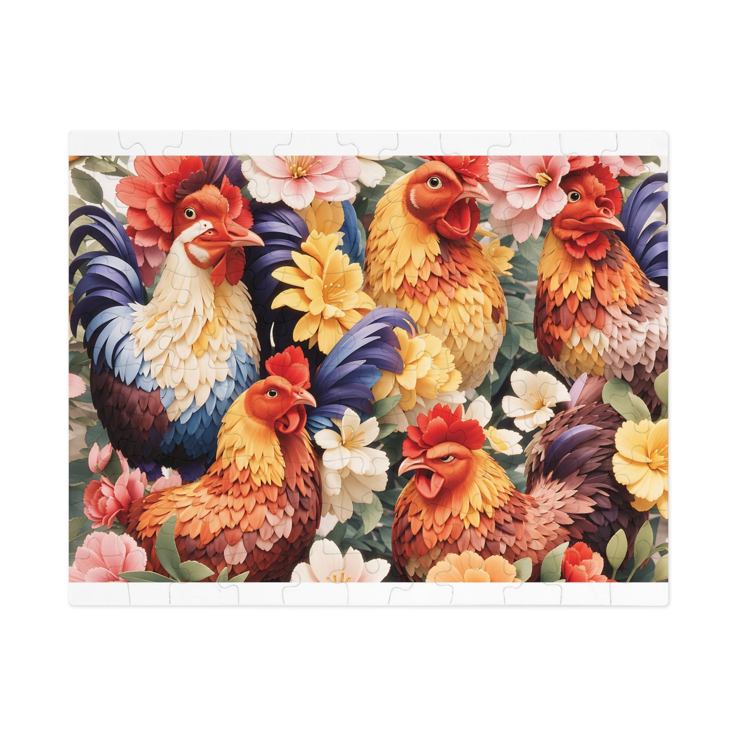 Jigsaw Puzzle, Chickens/Rooster, Personalised/Non-Personalised (30, 110, 252, 500,1000-Piece)