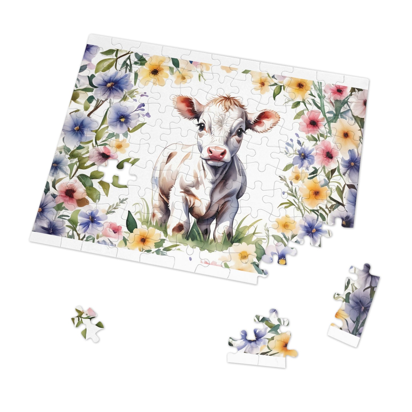 Jigsaw Puzzle, Western, Cow, Personalised/Non-Personalised (30, 110, 252, 500,1000-Piece)