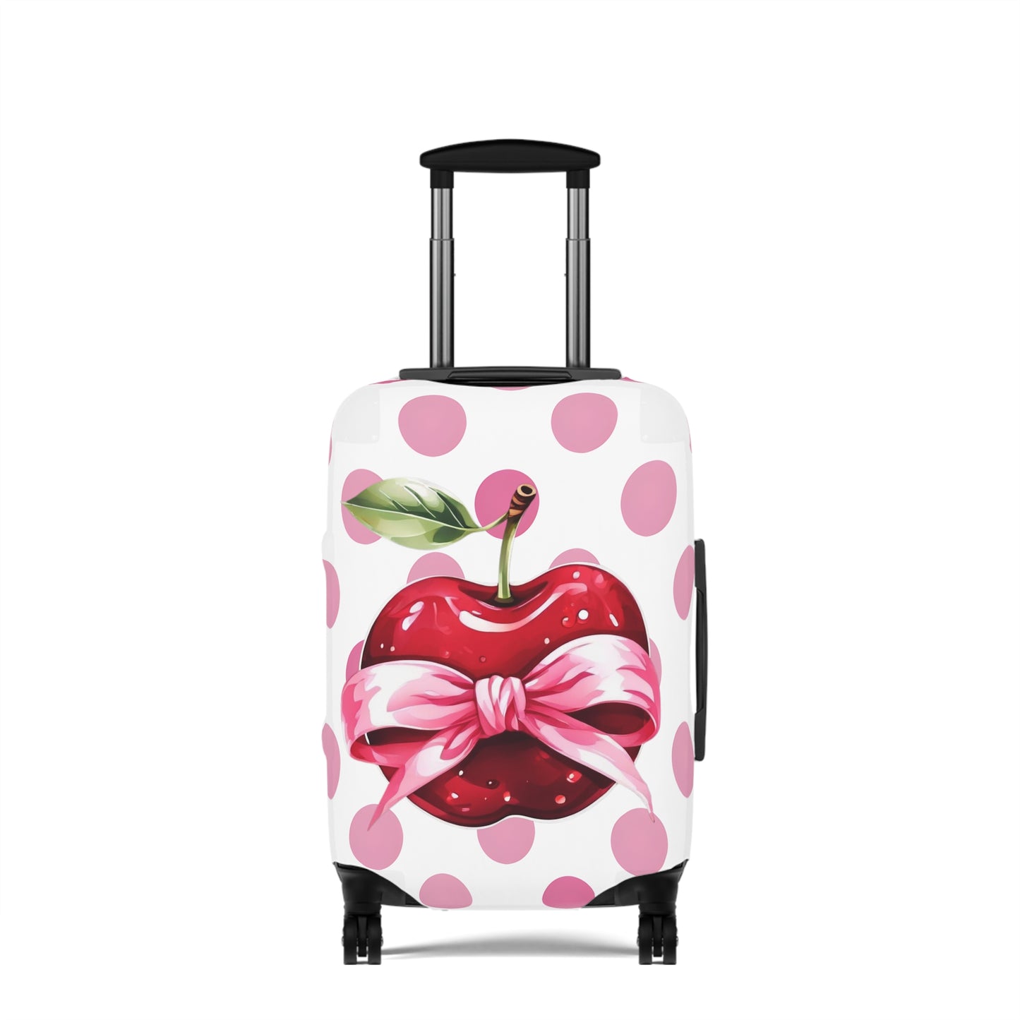 Luggage Cover, Rockabilly, Coquette, Pink Polka Dots, Apple and Ribbon, awd-2525