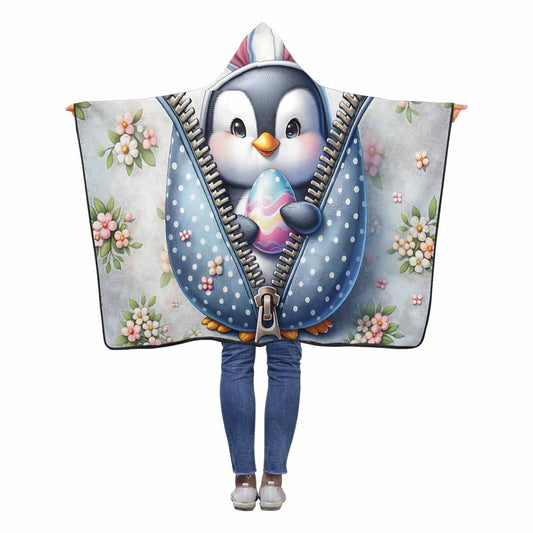 Easter Penguin Awd1306  Hooded Blanket 50"x40"