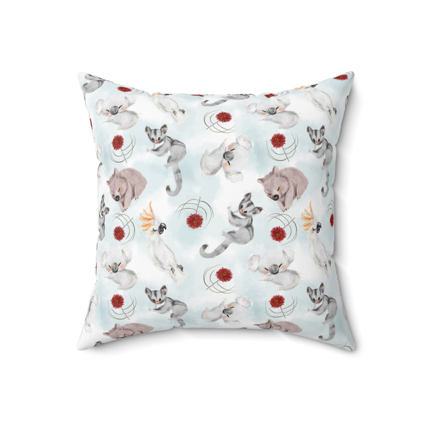 Spun Polyester Square Pillow, Australian Animals