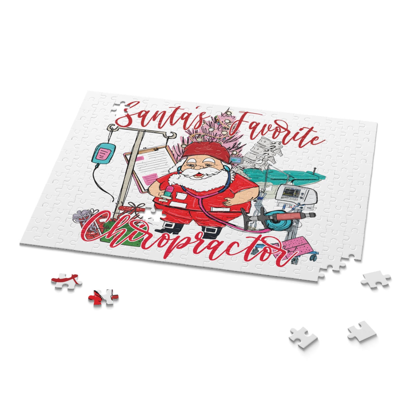 Personalised/Non-Personalised Puzzle, Santa's Favorite Chiropractor (120, 252, 500-Piece)