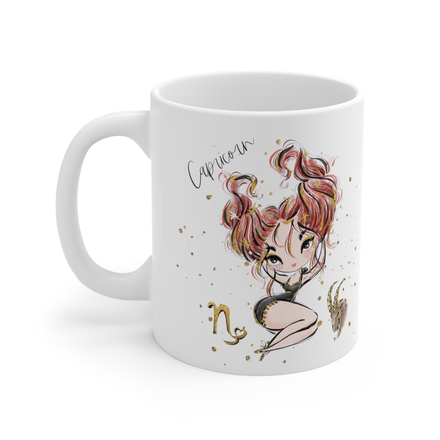 Personalised/Non Personalised Zodiac Sign, Capricorn, Ceramic Mug 11oz