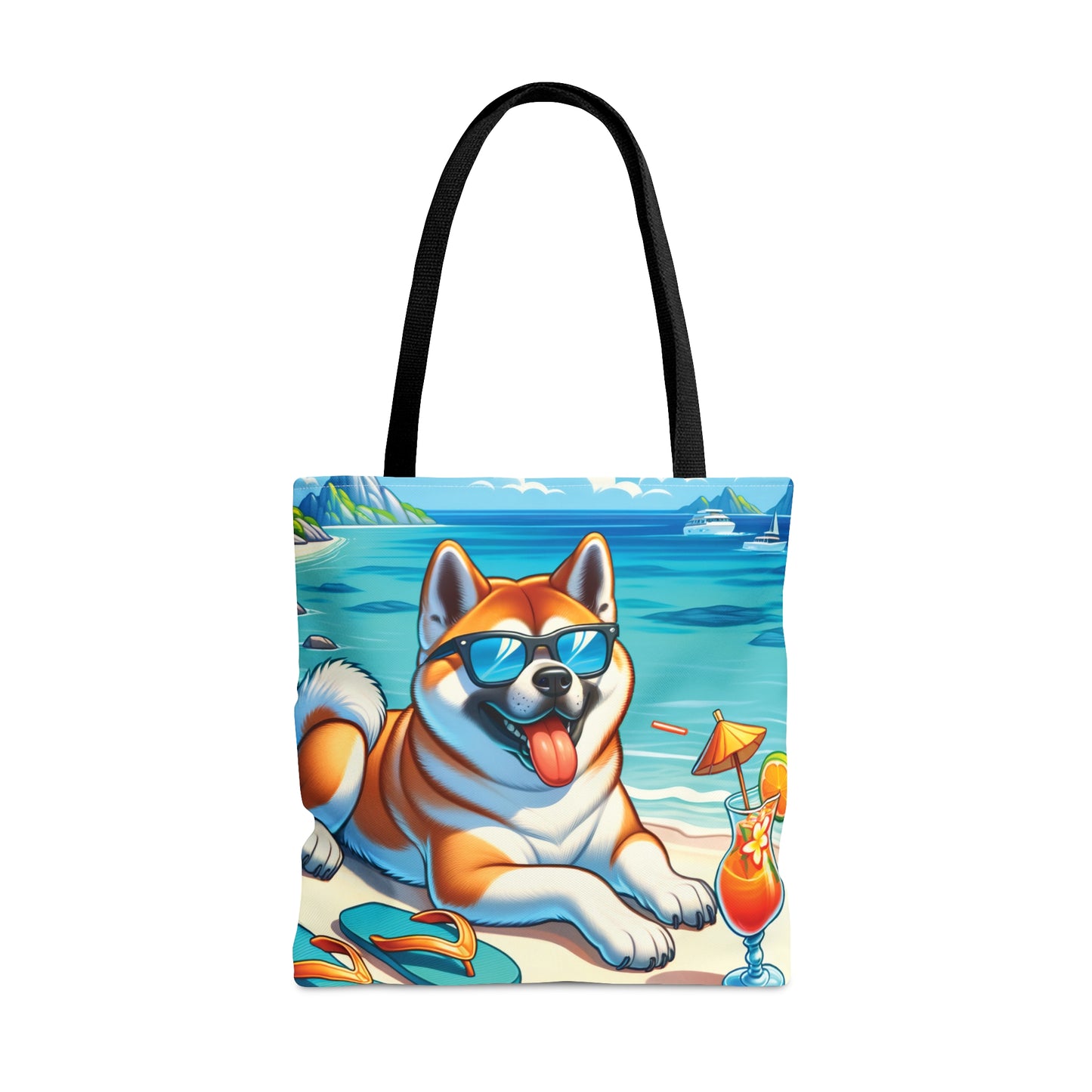 Tote Bag, Dog on Beach, Akita, Tote bag, awd-1117