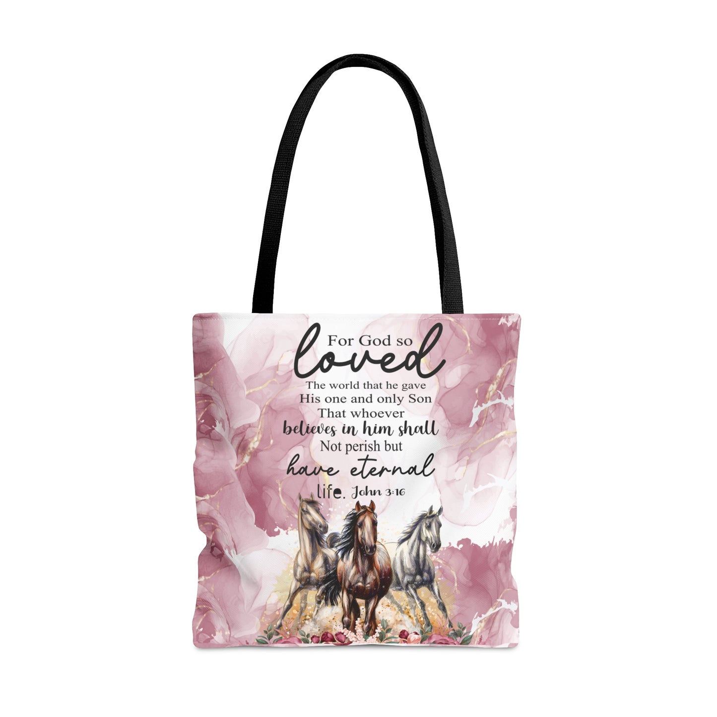 Tote Bag, Horses, Bible Quote, Personalised/Non-Personalised Tote bag