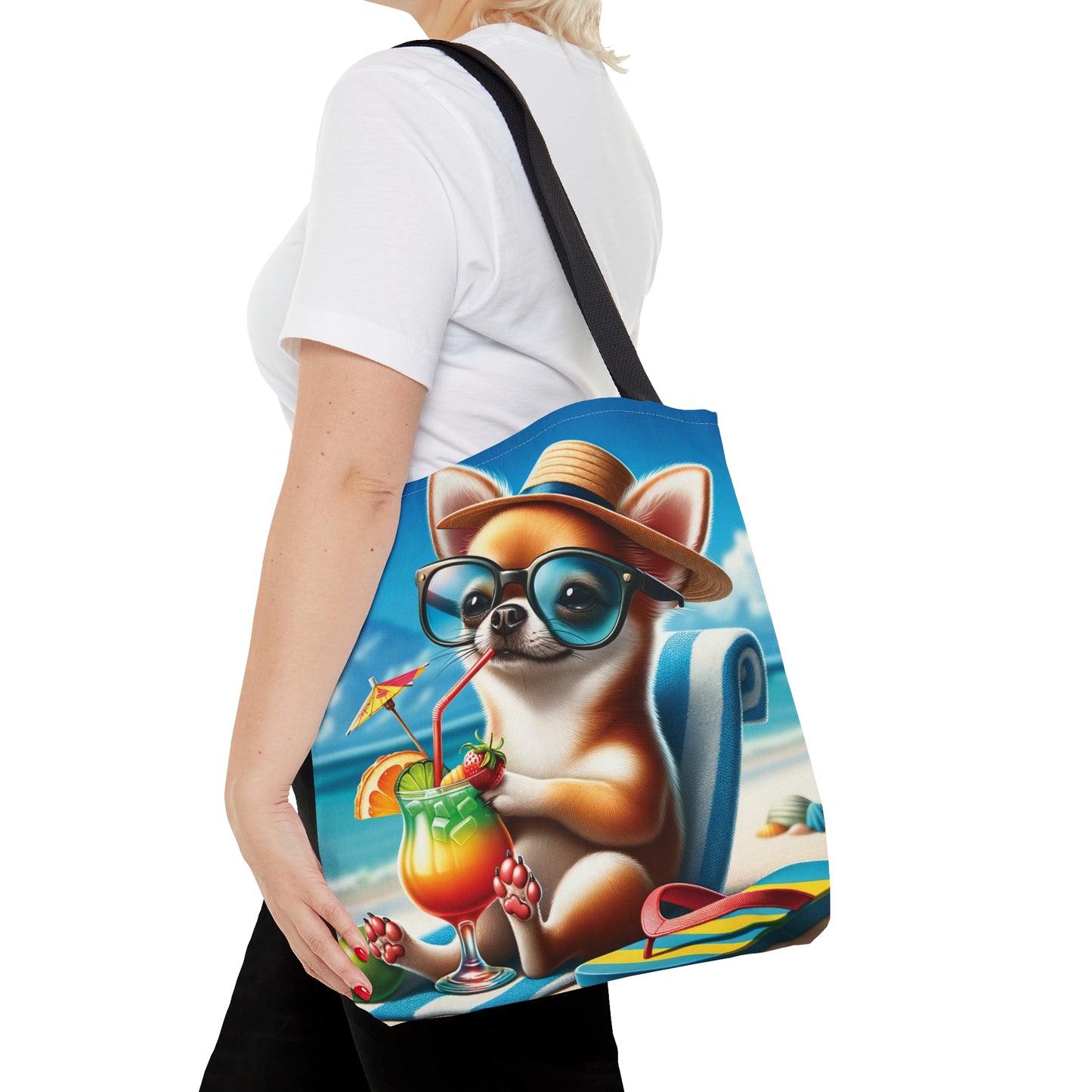 Tote Bag, Dog on Beach, Chihuahua, Tote bag, awd-1205