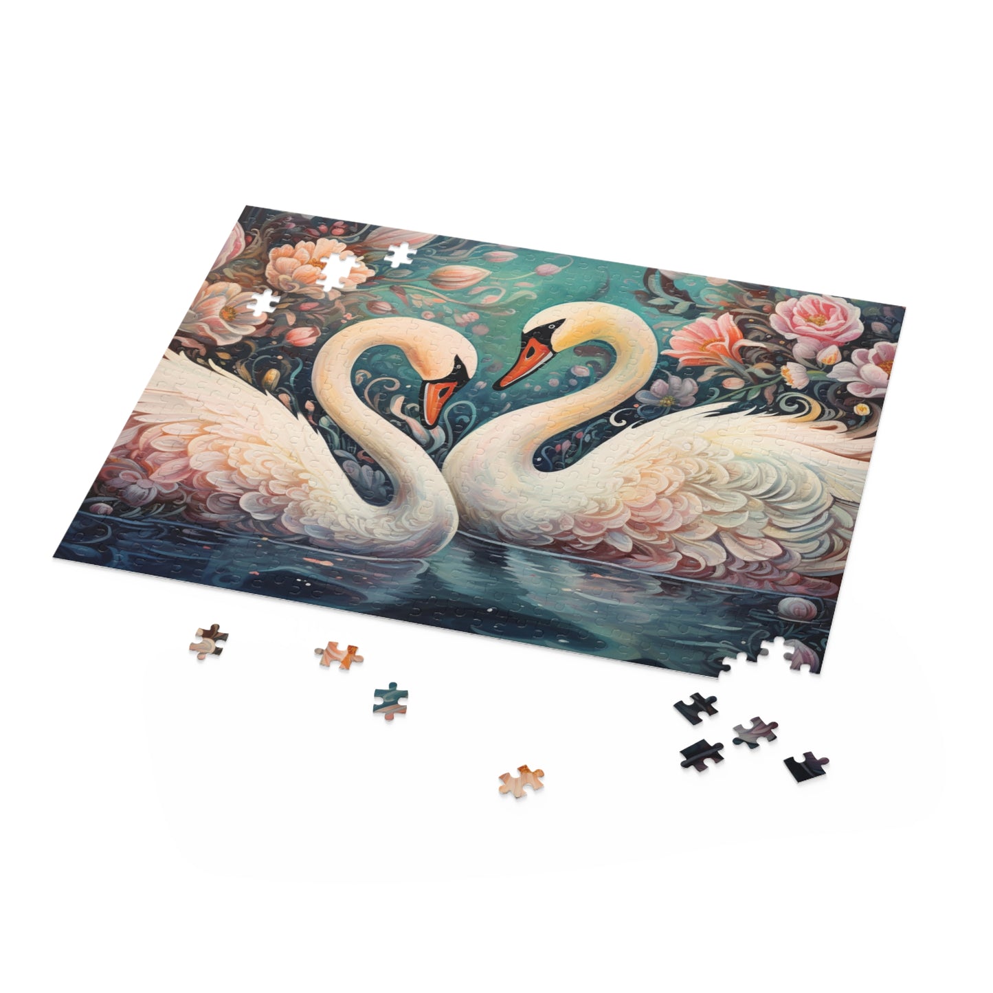 Personalised/Non-Personalised Puzzle, Swan (120, 252, 500-Piece)