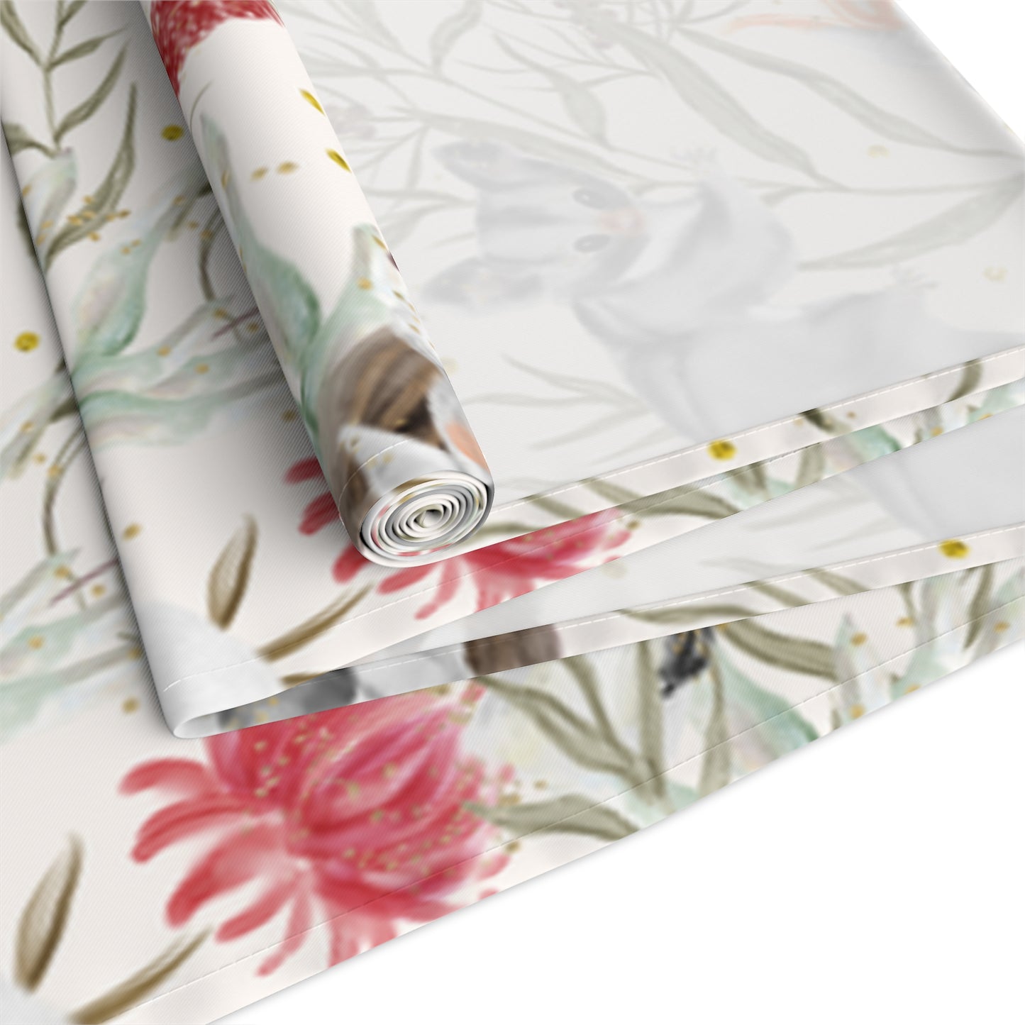 Australian Animals and Australian Floral Table Runner, Cotton Twill and Poly Available