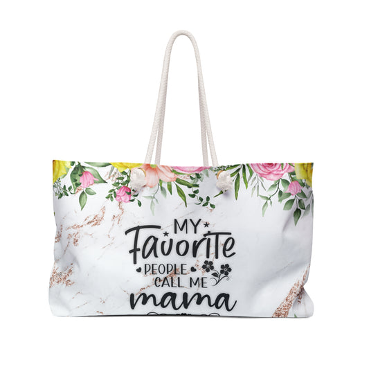 Personalised/Non-Personalised Weekender Bag, My Favorite People call me MaMa, Large Weekender Bag, Beach Bag, Book Bag