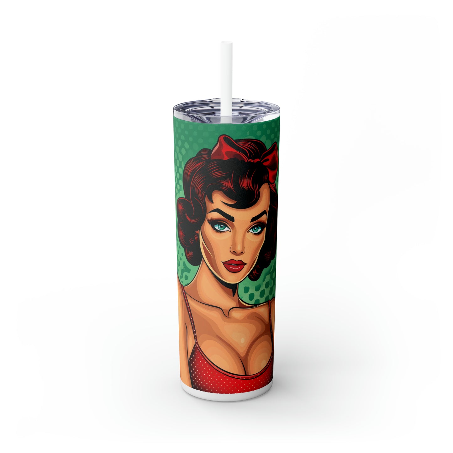 Skinny Tumbler with Straw, 20oz, Pop Art