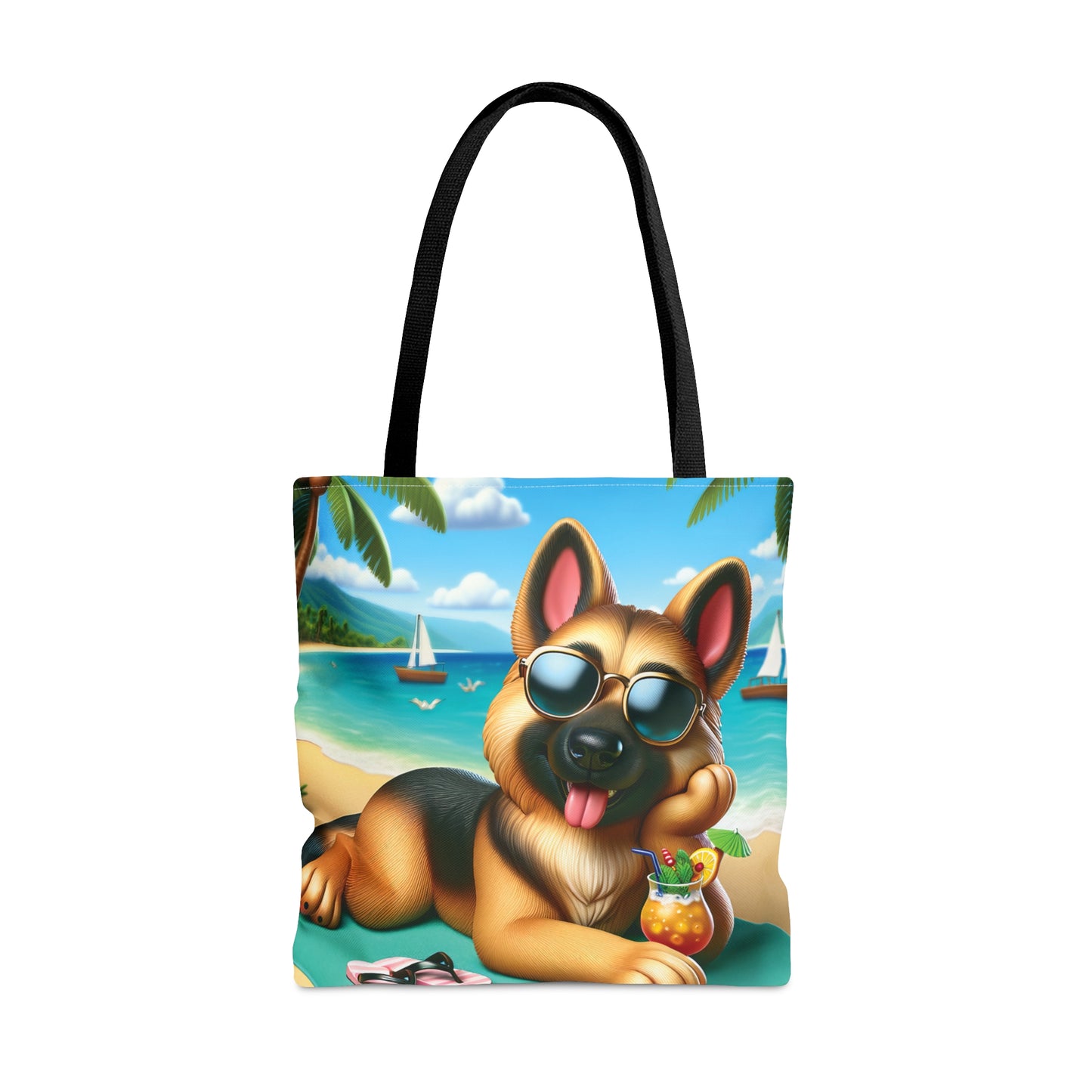 Tote Bag, Dog on Beach, German Shepherd, Tote bag, awd-1212