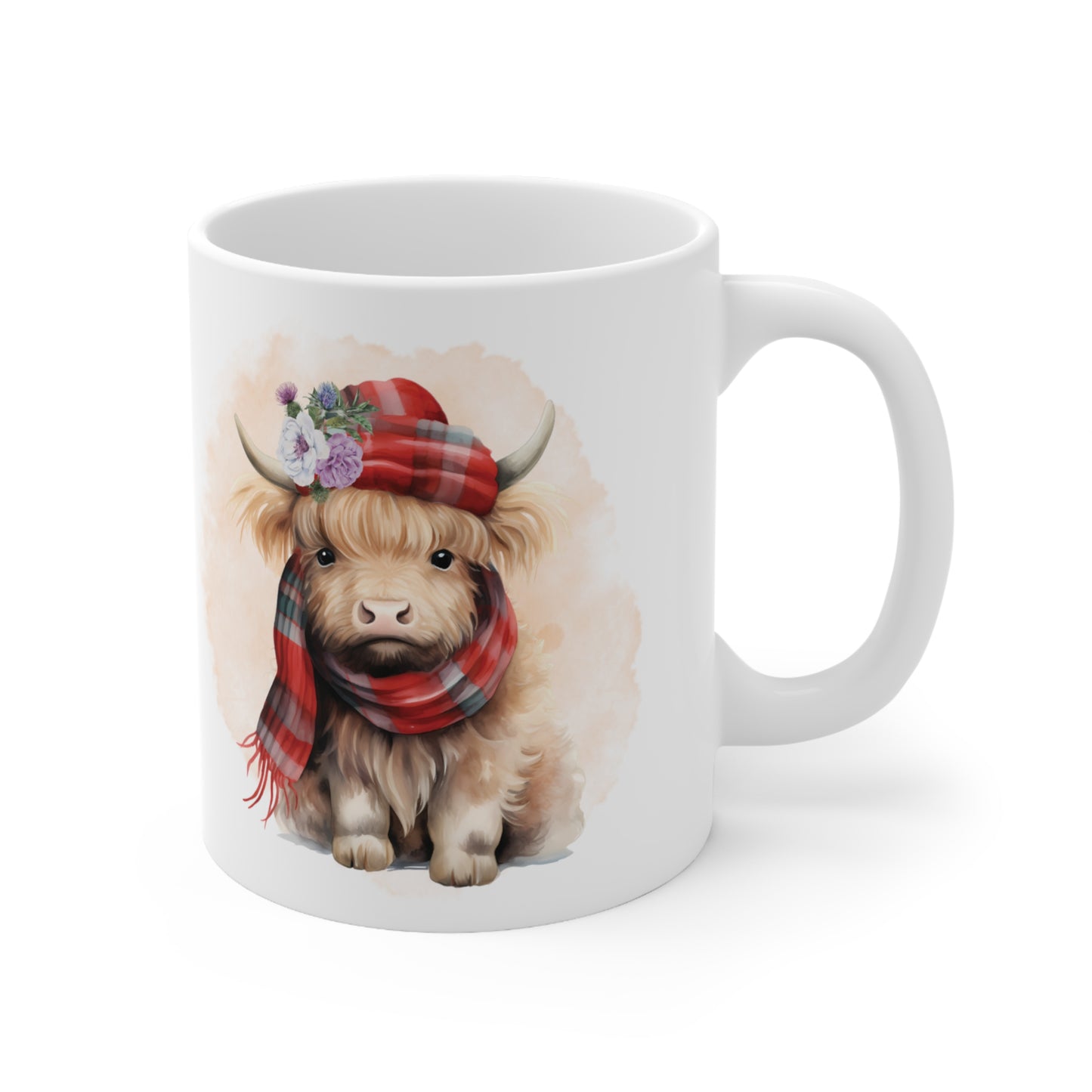 Personalised/Non Personalised Highland Cow, Ceramic Mug 11oz, Highland Cow Mug