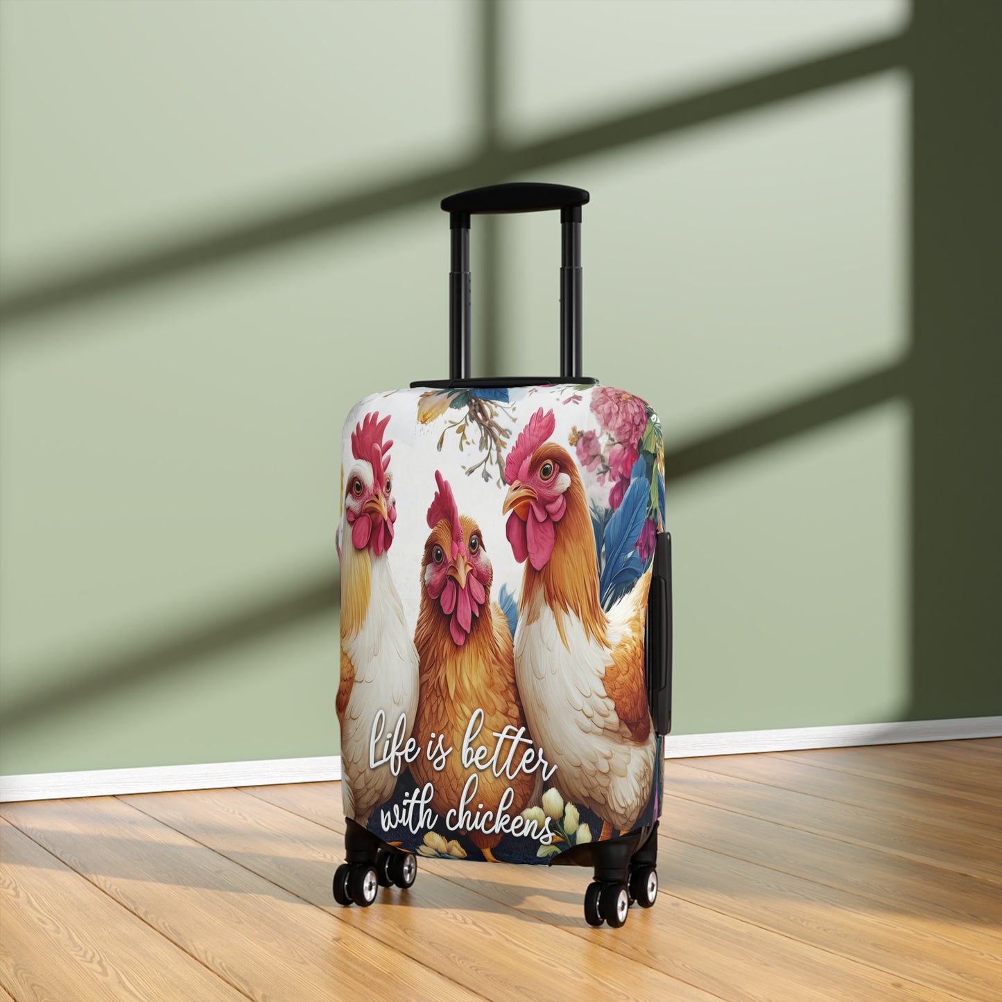 Luggage Cover, Chickens, Life is better with Chickens, awd-1676