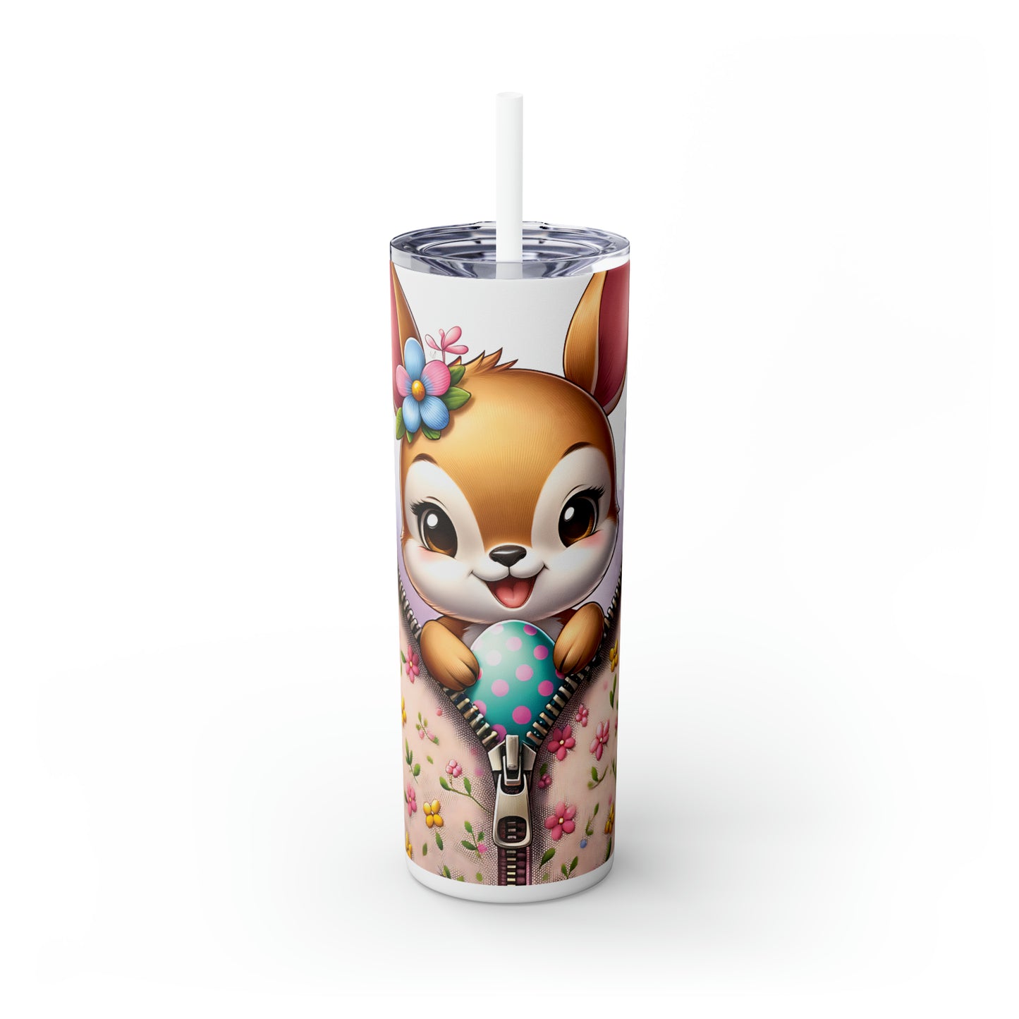 Skinny Tumbler with Straw, 20oz, Easter, Baby Deer, awd-1269