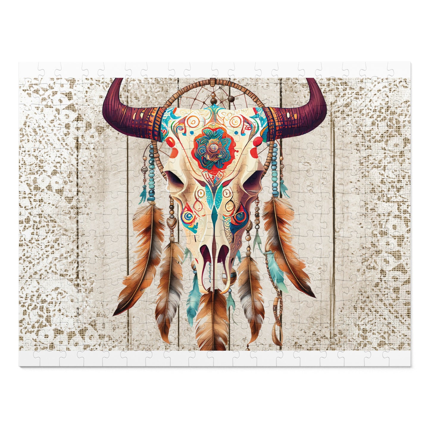 Jigsaw Puzzle, Boho Skull, Personalised/Non-Personalised (30, 110, 252, 500,1000-Piece)