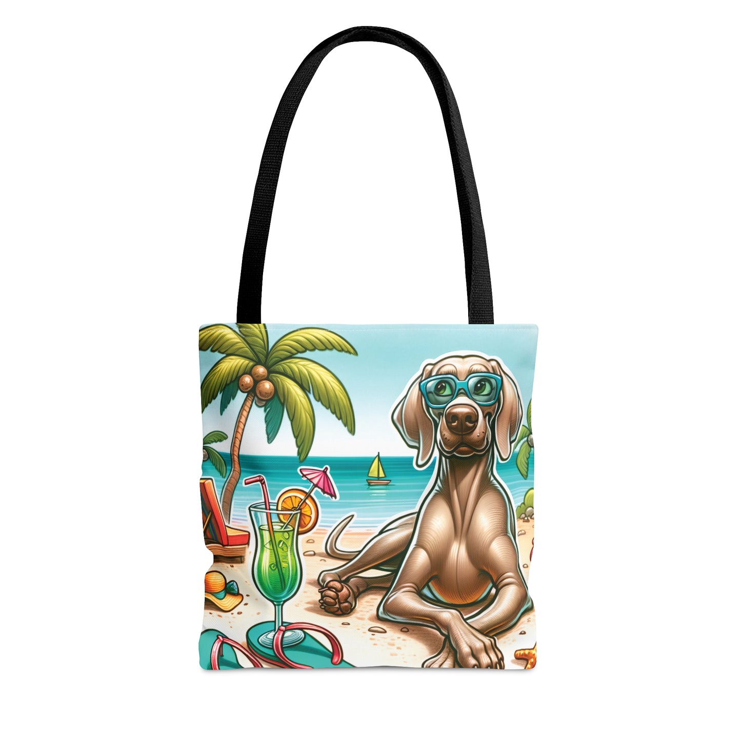 Tote Bag, Dog on Beach, Weimaraner2, Tote bag, awd-1251