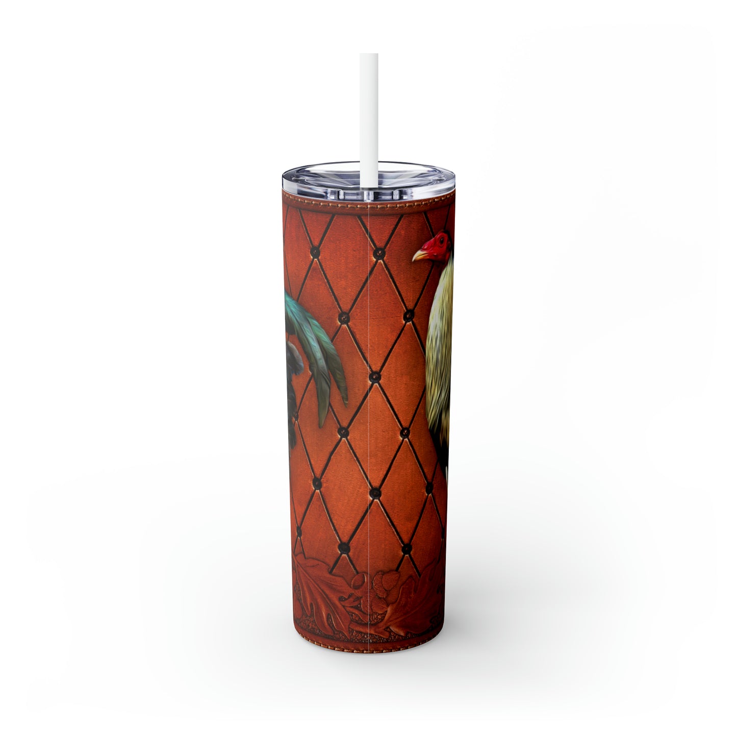 Skinny Tumbler with Straw, 20oz Rooster, awd-36