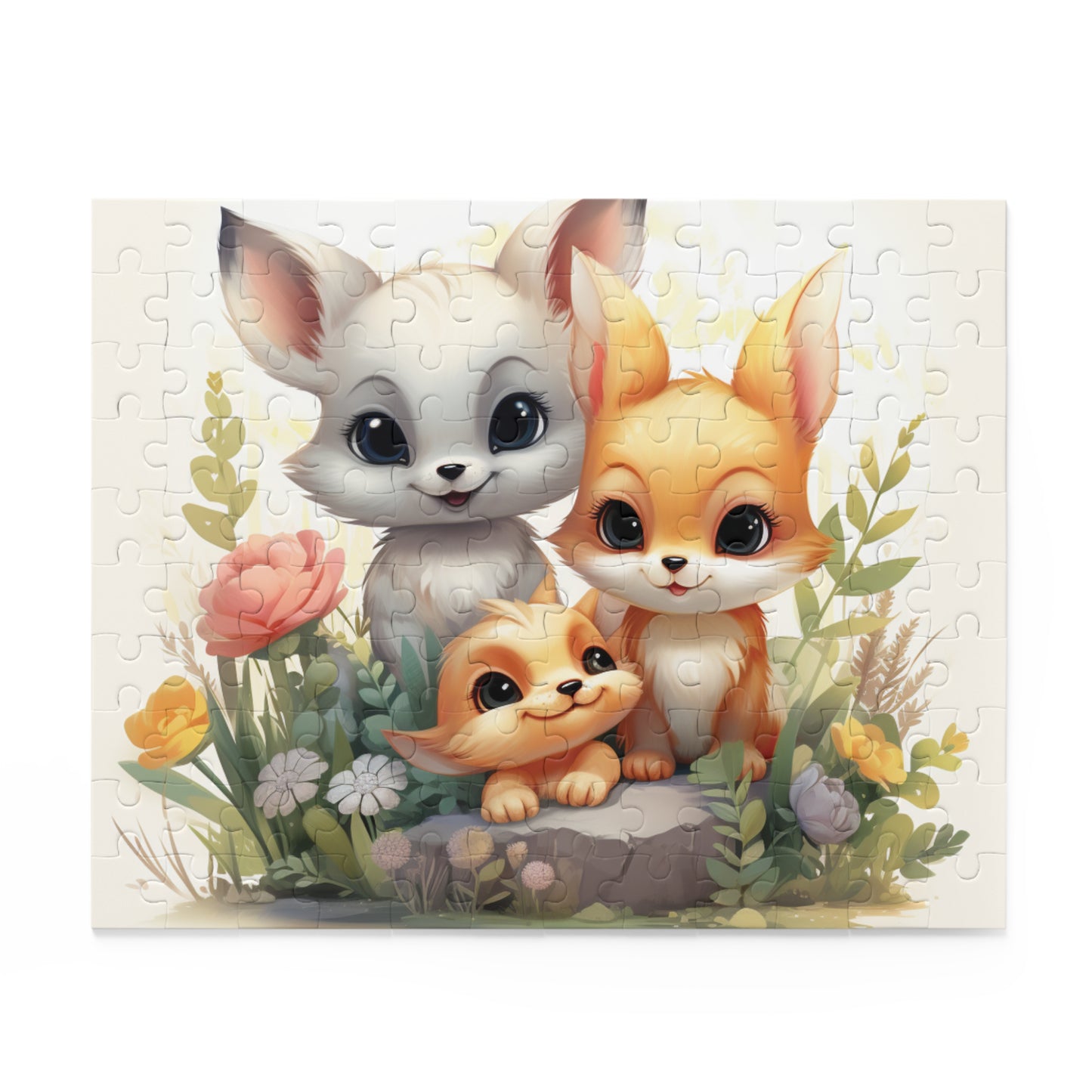 Personalised/Non-Personalised Puzzle, Fox Family (120, 252, 500-Piece)