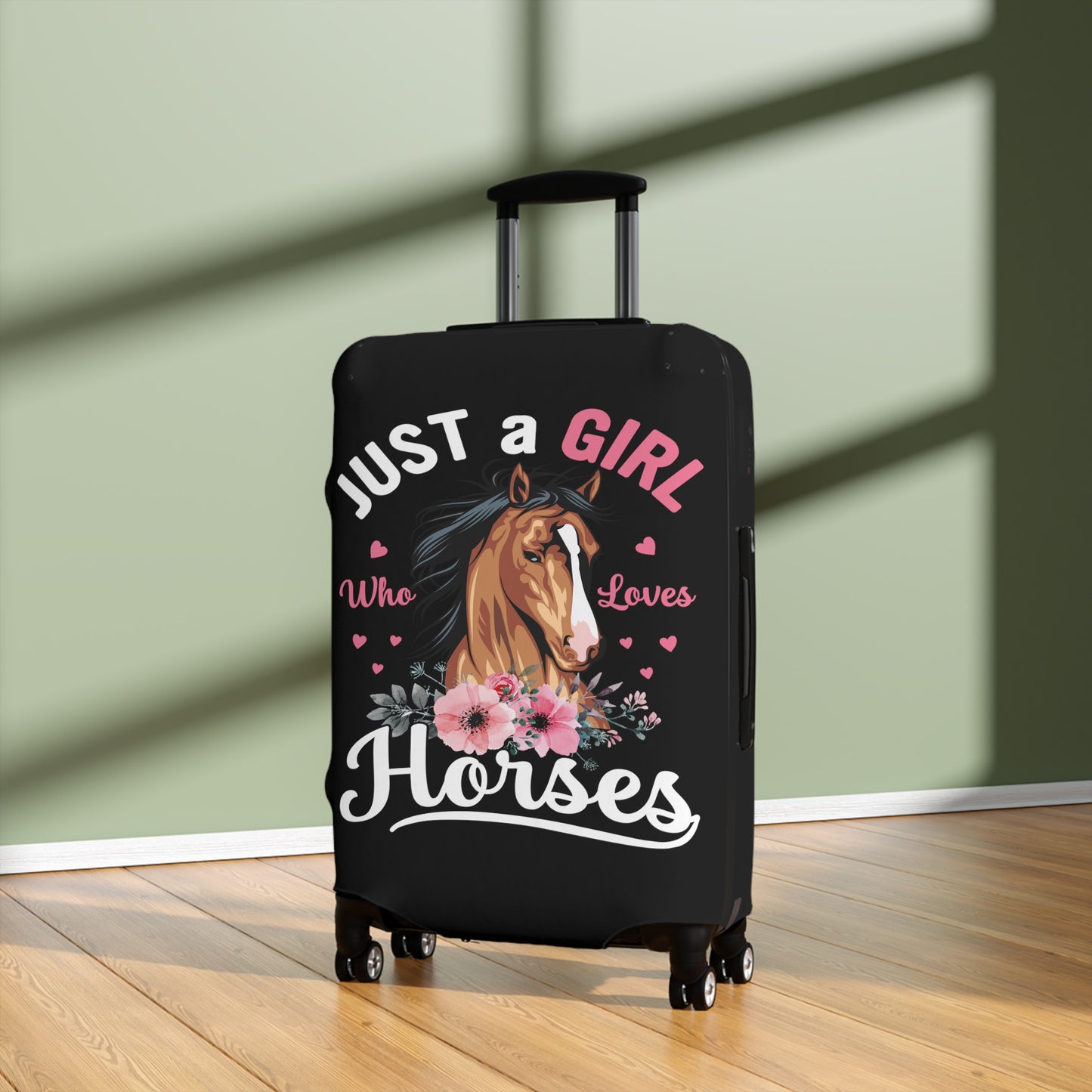 Luggage Cover, Just a Girl who Loves Horses, awd-4035