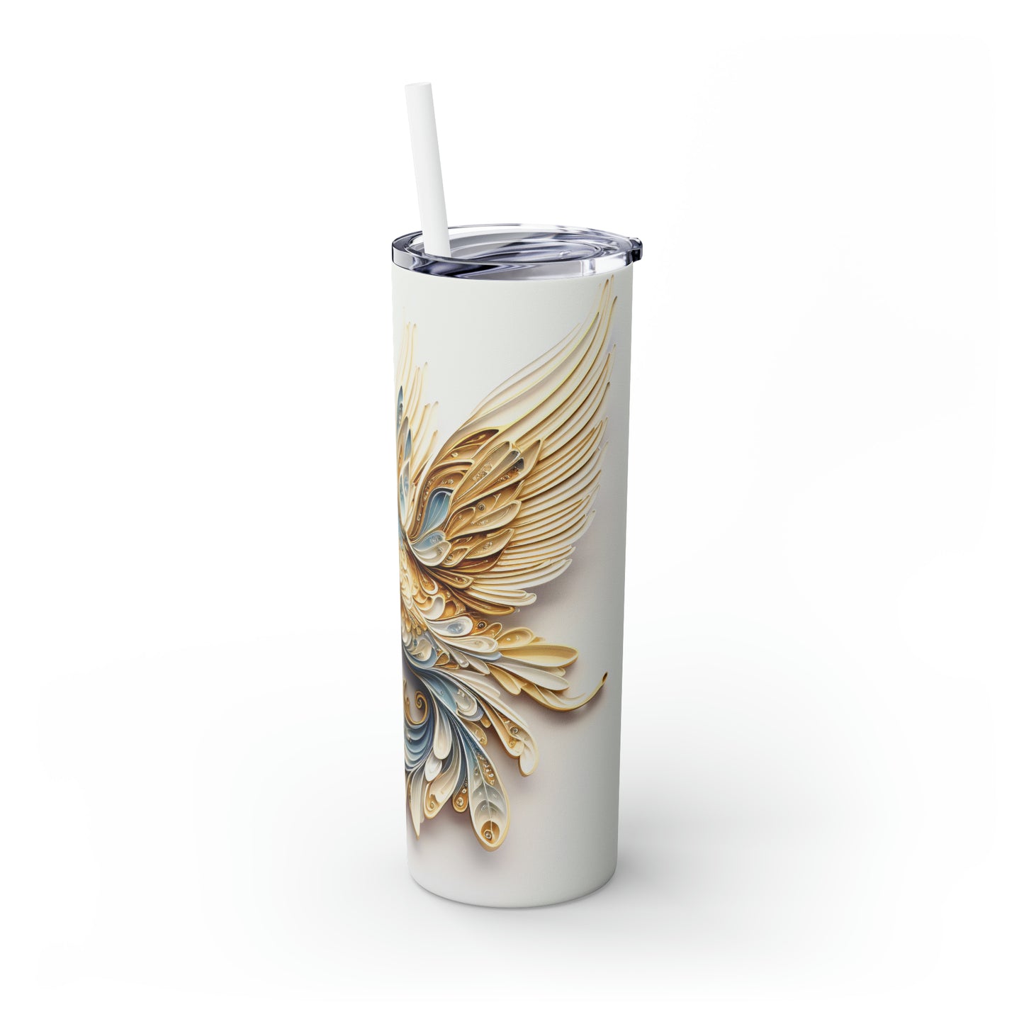 Skinny Tumbler with Straw, 20oz, Floral, awd-418