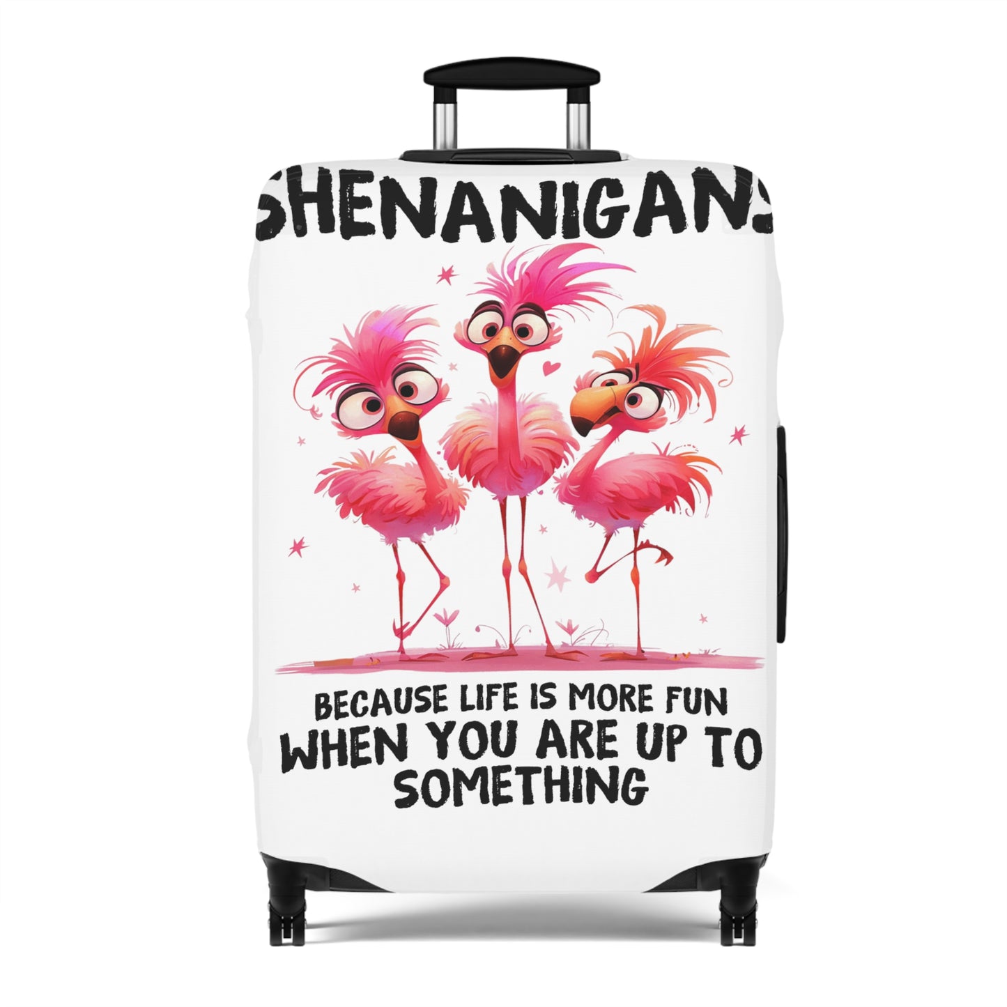 Luggage Cover, Flamingos, Shenanigans, awd-4001