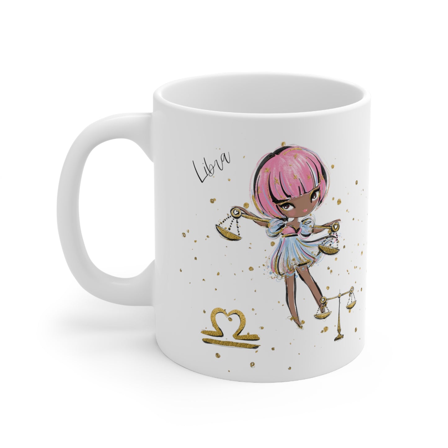 Personalised/Non Personalised Zodiac Sign, Libra, Ceramic Mug 11oz