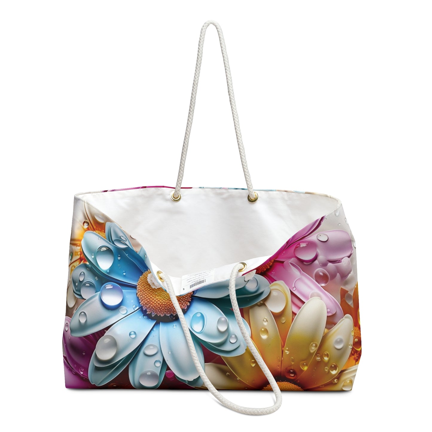 Personalised/Non-Personalised Weekender Bag, Floral, Large Weekender Bag, Beach Bag, Book Bag