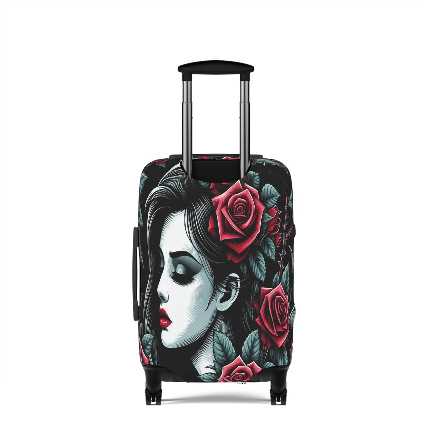 Luggage Cover, Black and Red Roses, awd-1686