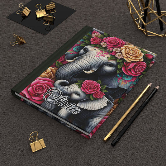 Personalised Hardcover Journal Matte, Elephant, awd-1425