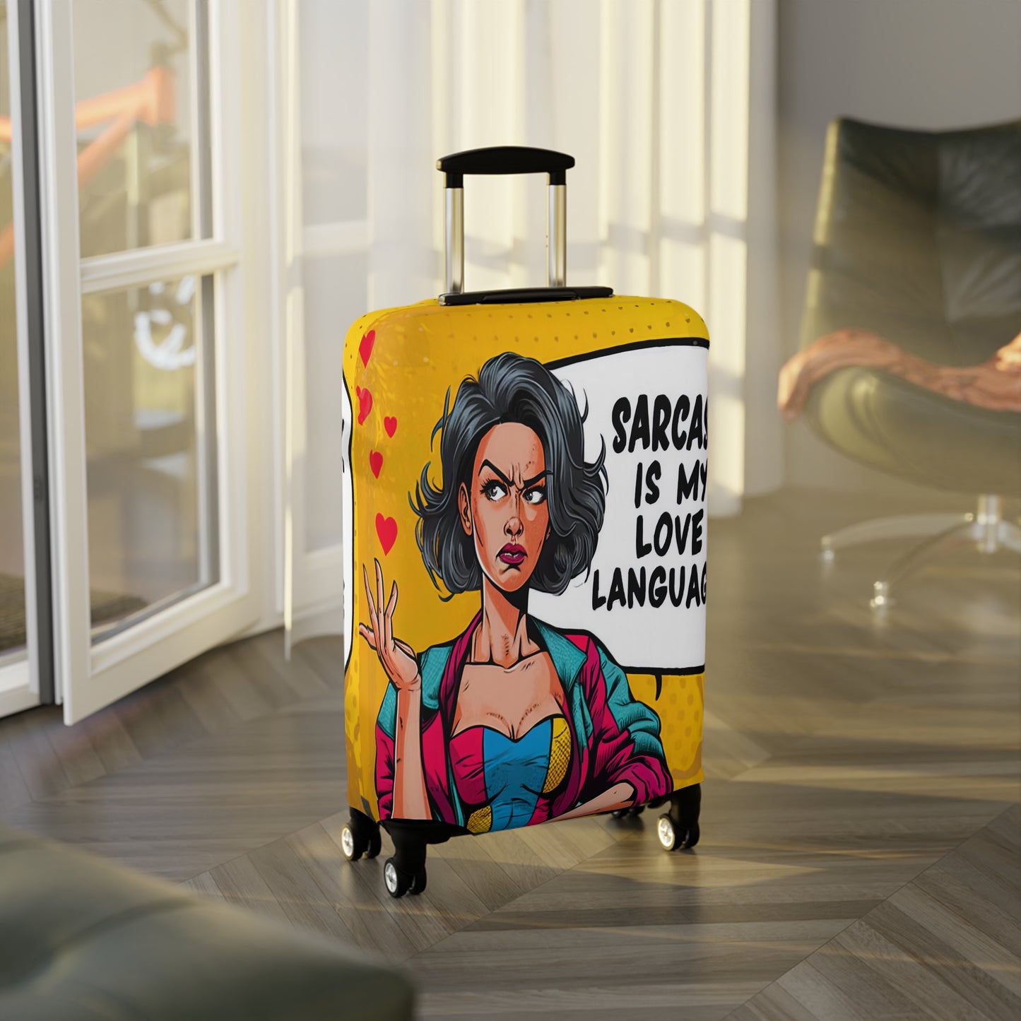 Luggage Cover, Funny Quote, Sarcasm is my Love language, awd-1727