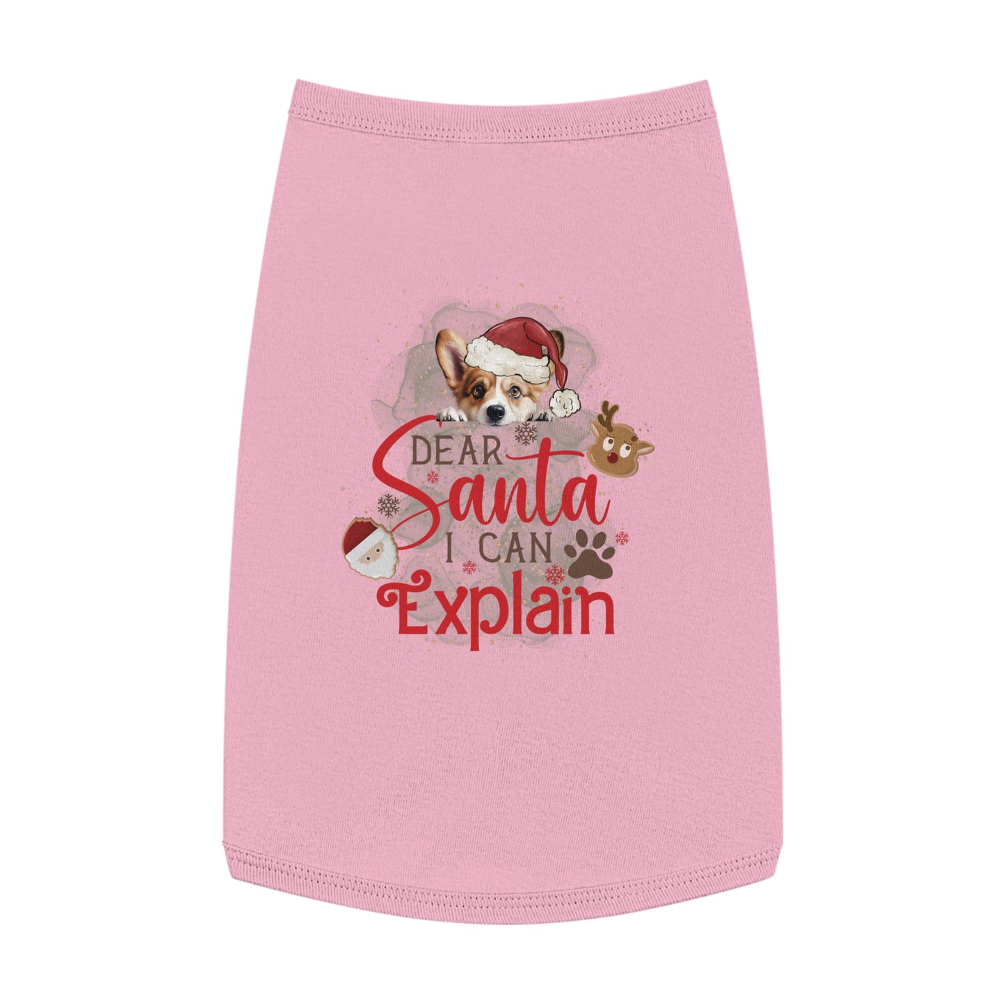 Pet Tank Top, Santa I Can Explain, Christmas Pet Tank Top