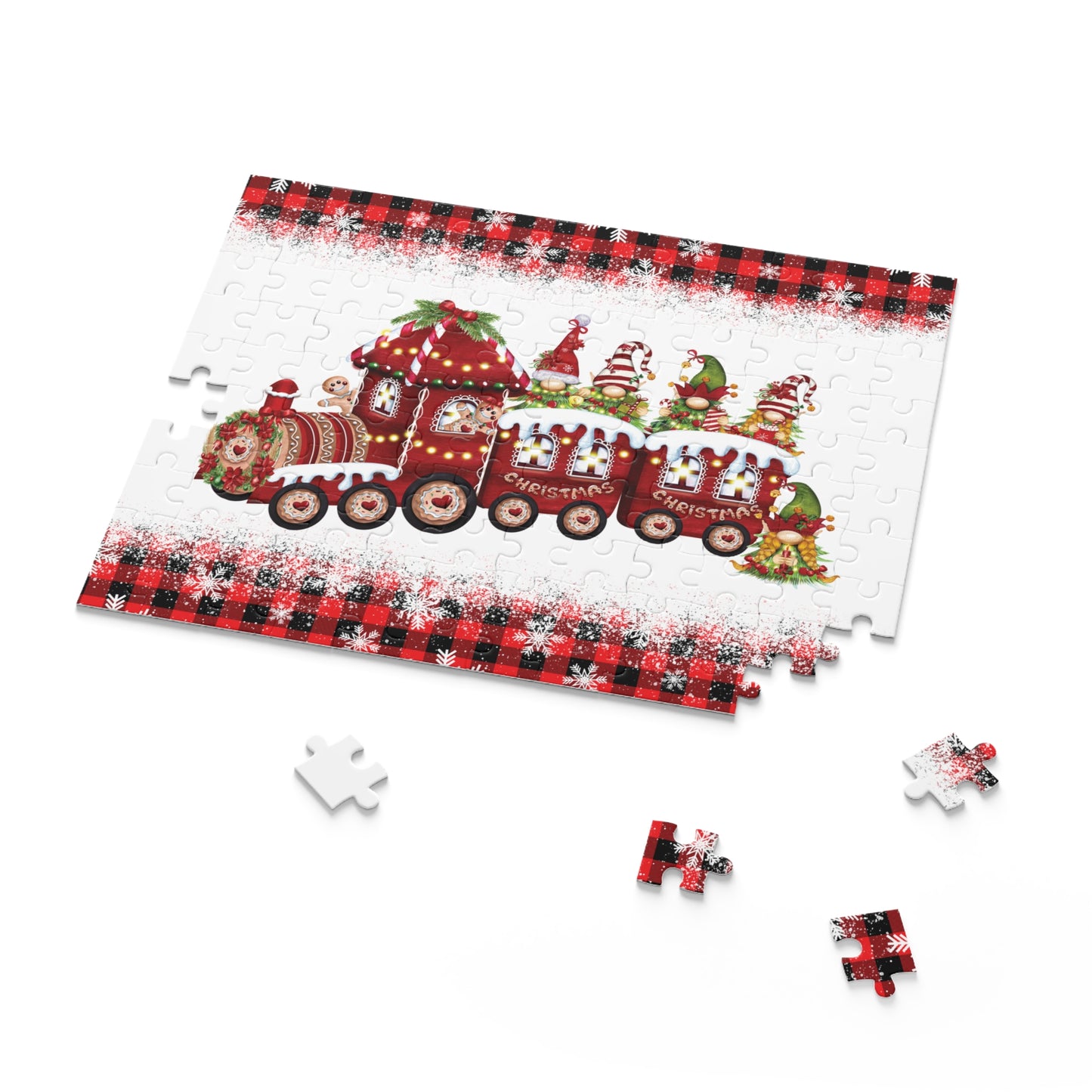 Personalised/Non-Personalised Puzzle, Christmas Train (120, 252, 500-Piece)