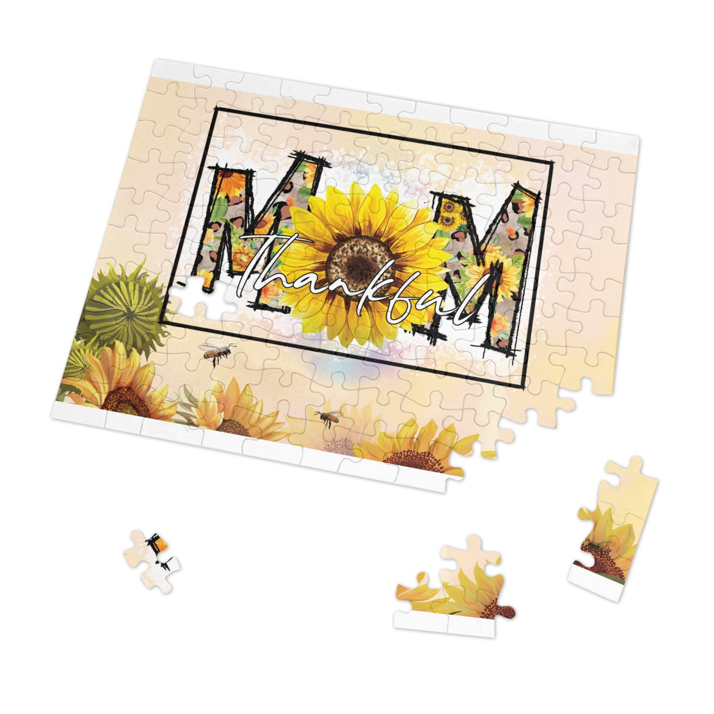 Jigsaw Puzzle, Sunflower, Mom, Personalised/Non-Personalised (30, 110, 252, 500,1000-Piece)