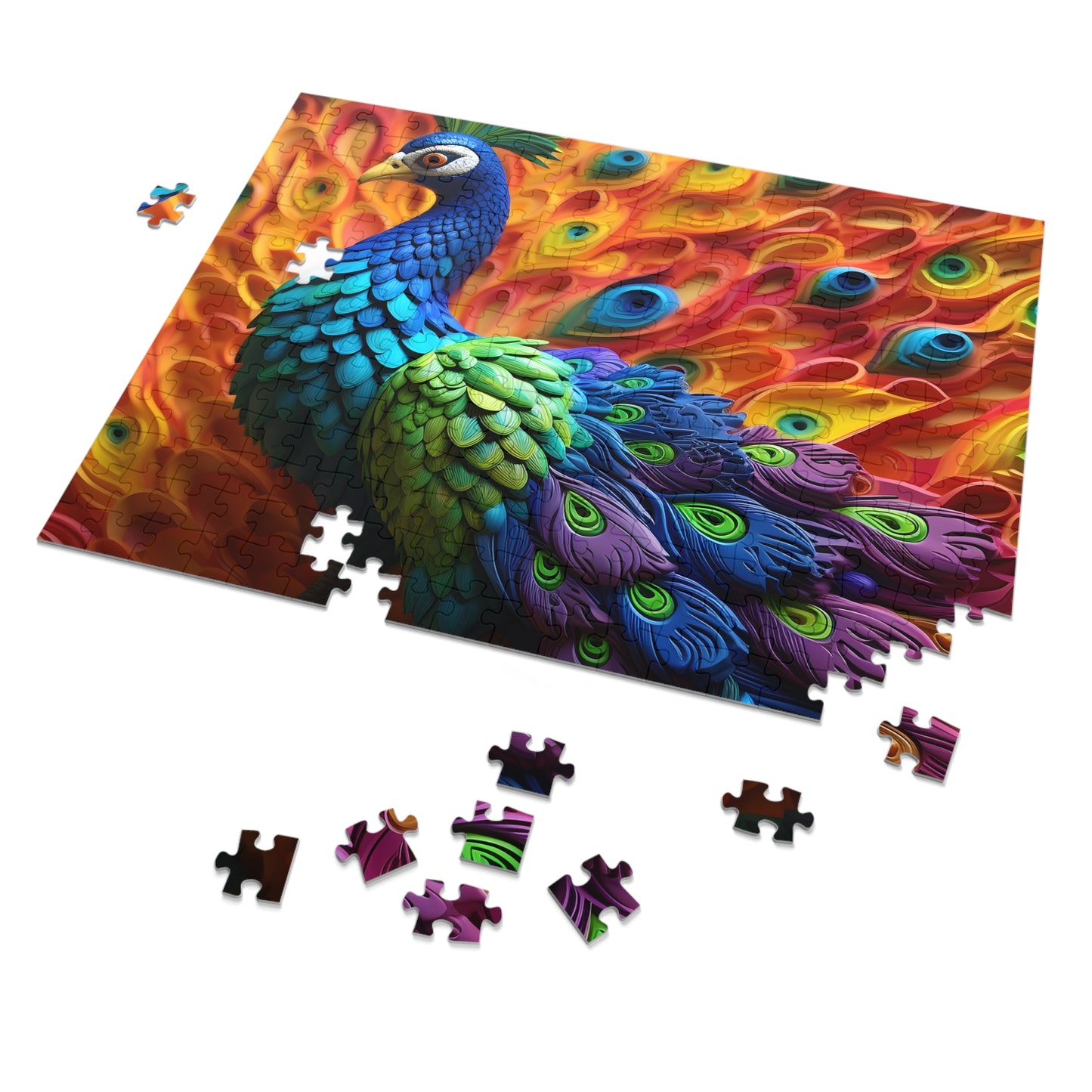 Puzzle, Peacock, Personalised/Non-Personalised (30, 110, 252, 500,1000-Piece) awd-575