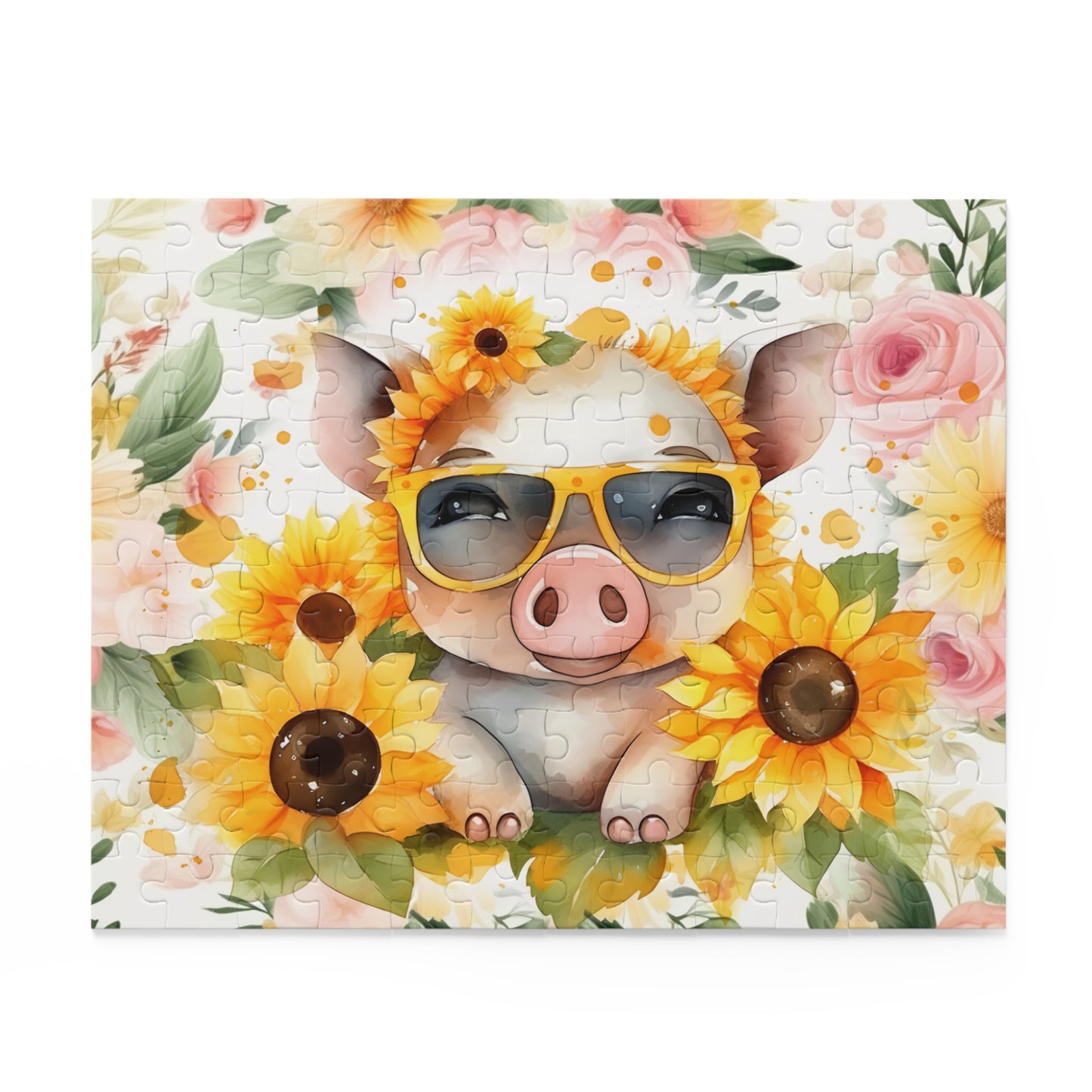 Puzzle, Pig, Sunflowers (120, 252, 500-Piece) awd-657