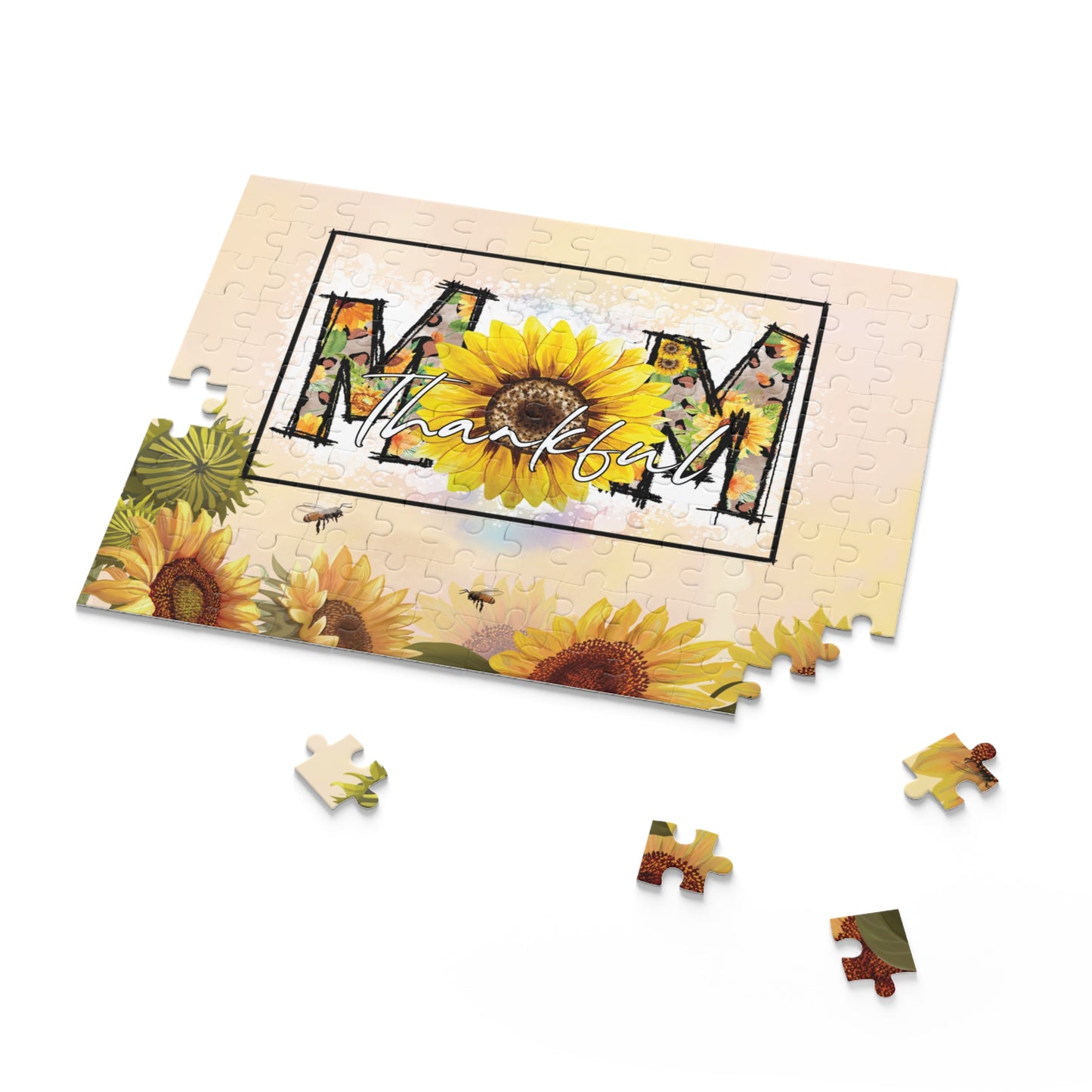 Personalised/Non-Personalised Puzzle, Sunflowers, Mum, Mom (120, 252, 500-Piece)